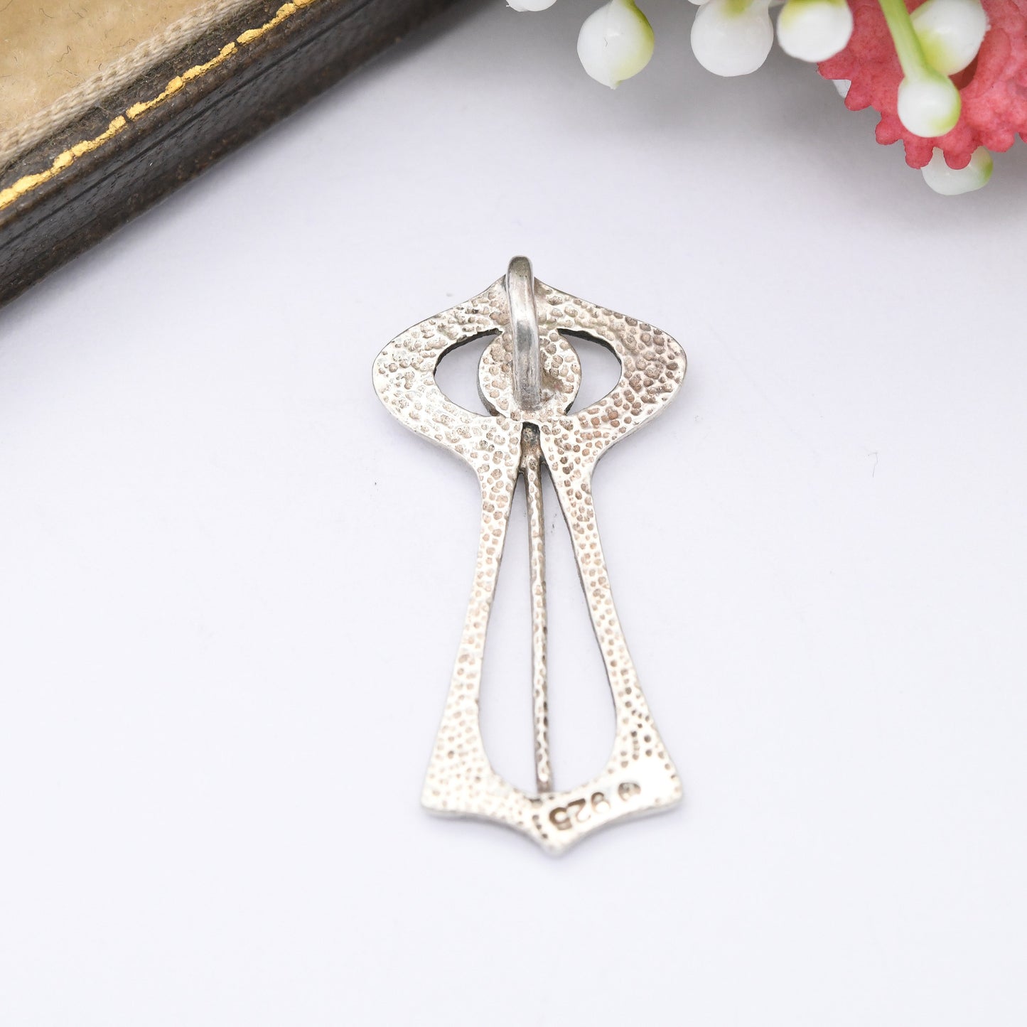 Vintage Sterling Silver Celtic Flower Openwork Pendant - Glasgow Rose Charles Rennie Mackintosh Style