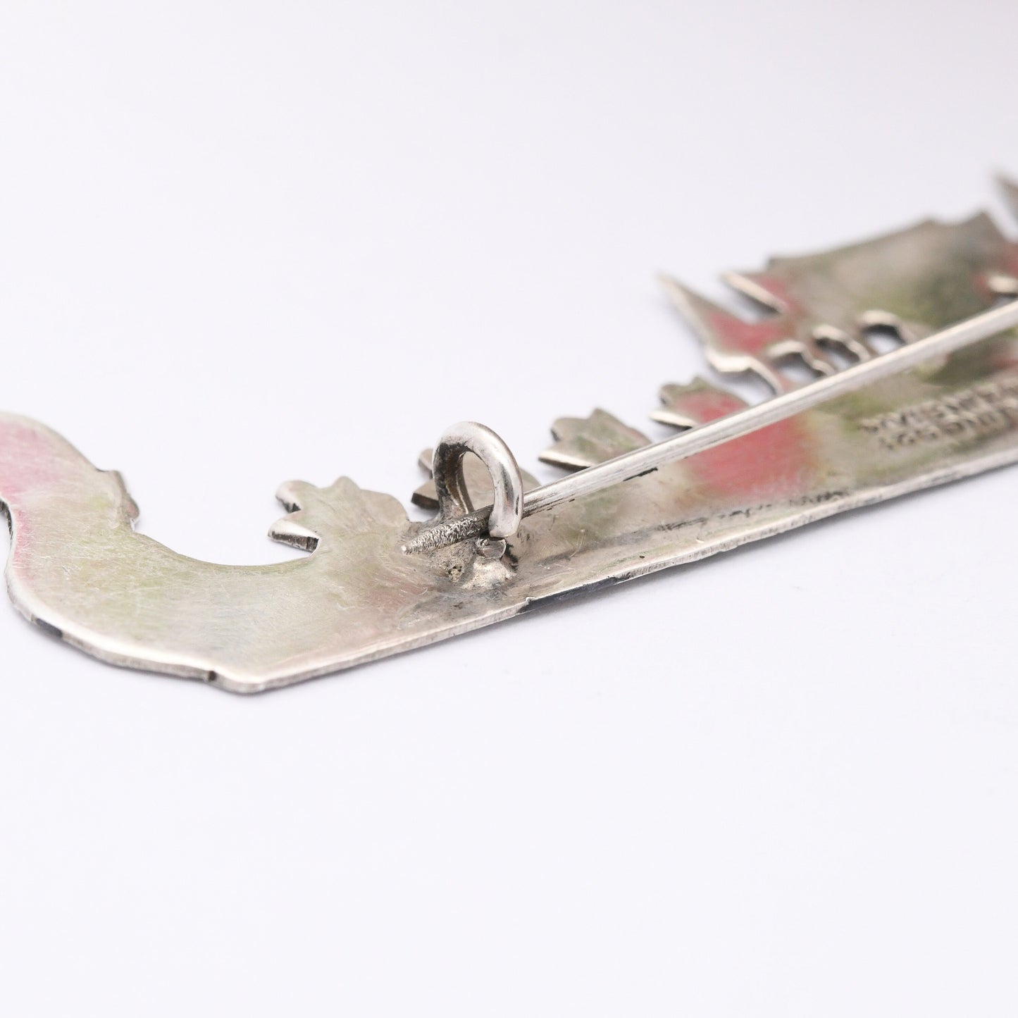 Vintage Sterling Silver Siam Longship Brooch Dragon Figurehead Viking Boat - Oarsmen | Black Niello | Vintage Thailand Silver Figural Brooch