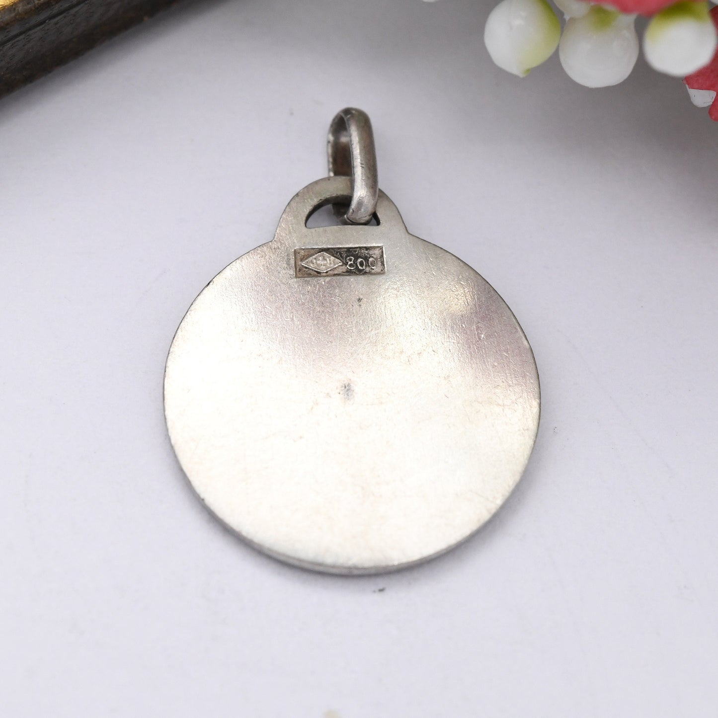 Vintage French Silver St. Michael and Dragon Charm Pendant - Mid-Century European Religious Silver Jewellery | .800 Solid Silver