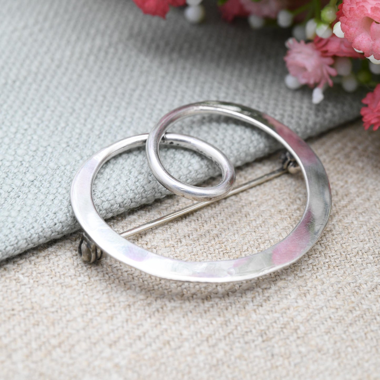 Vintage Mexican Sterling Silver Modernist Brooch - Mid-Century Minimalist Silver Jewellery | Taxco Mexico Brooch c. 1970s