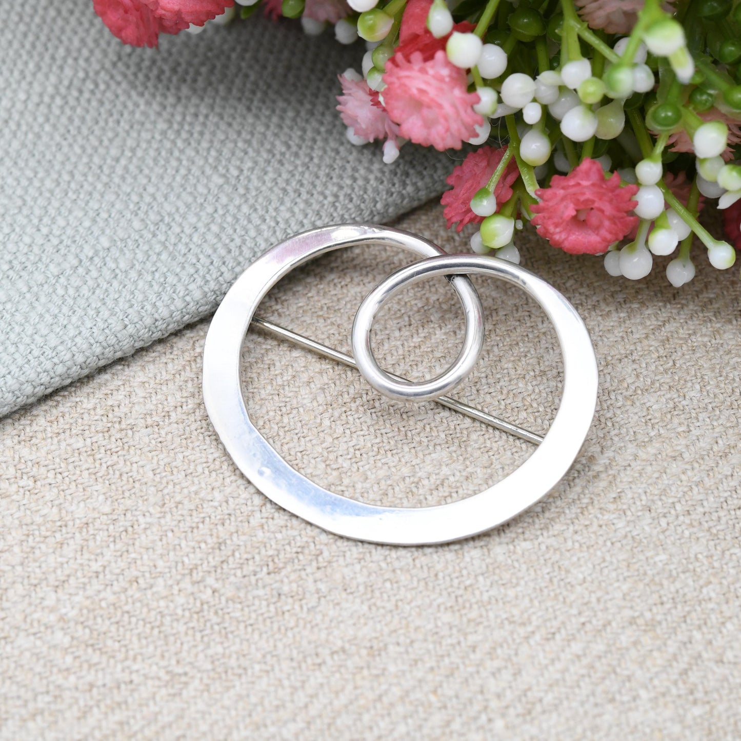 Vintage Mexican Sterling Silver Modernist Brooch - Mid-Century Minimalist Silver Jewellery | Taxco Mexico Brooch c. 1970s