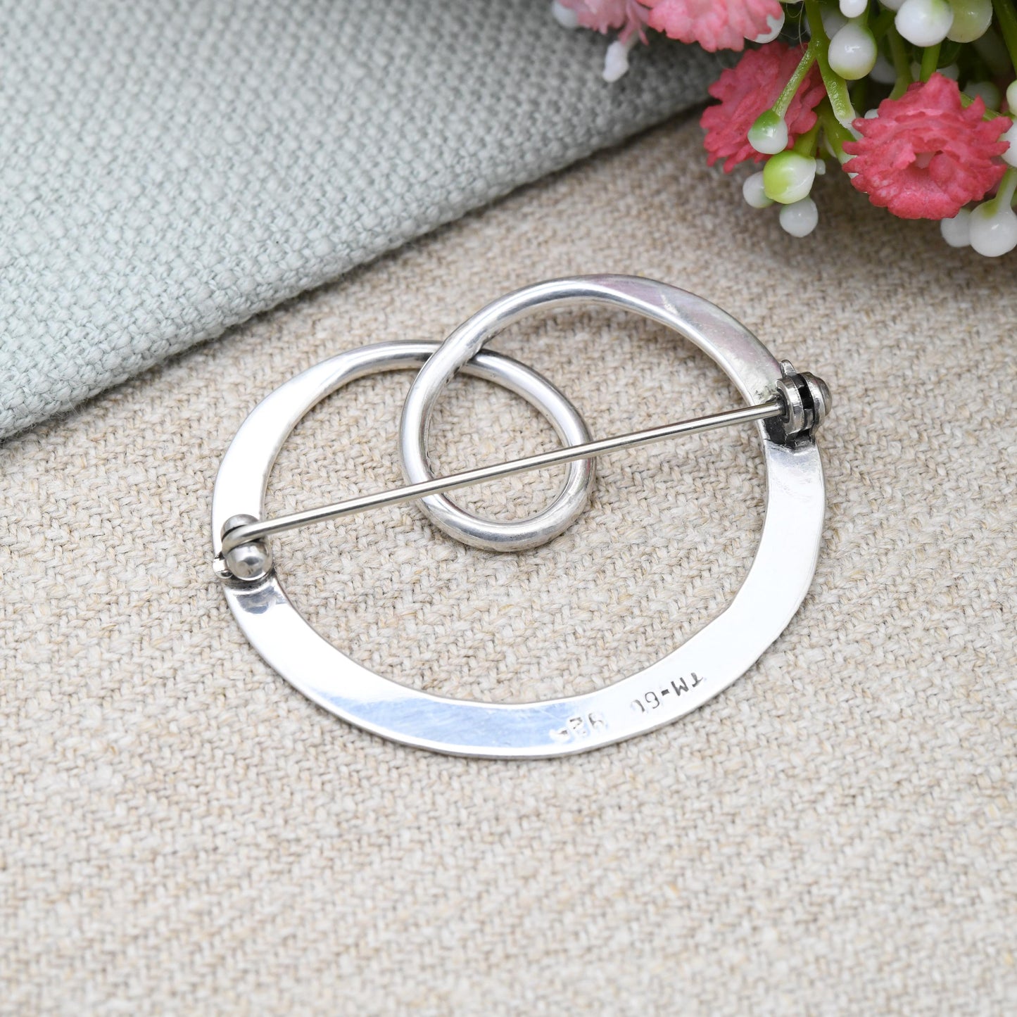 Vintage Mexican Sterling Silver Modernist Brooch - Mid-Century Minimalist Silver Jewellery | Taxco Mexico Brooch c. 1970s