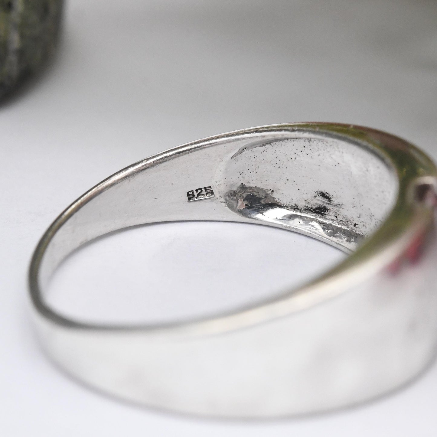 Sterling Silver Three Stone Ring - White Stone Minimal Ring Y2K | Flush Tension Setting | Large Size | UK Size - U | US Size - 10