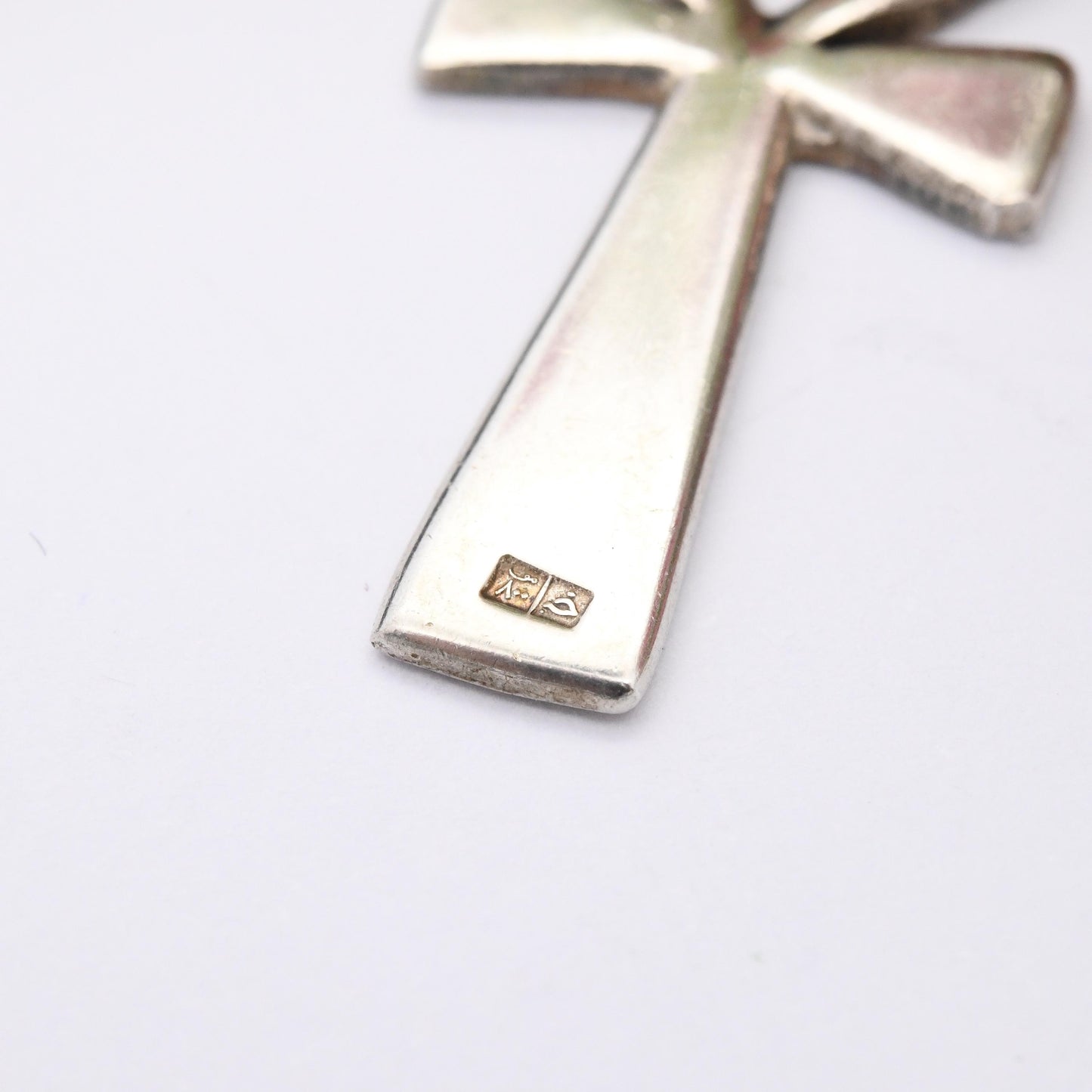 Vintage Silver Egyptian Ankh Pendant - Ancient Egypt Symbol of Life | Hooped Cross for Chunky Necklace