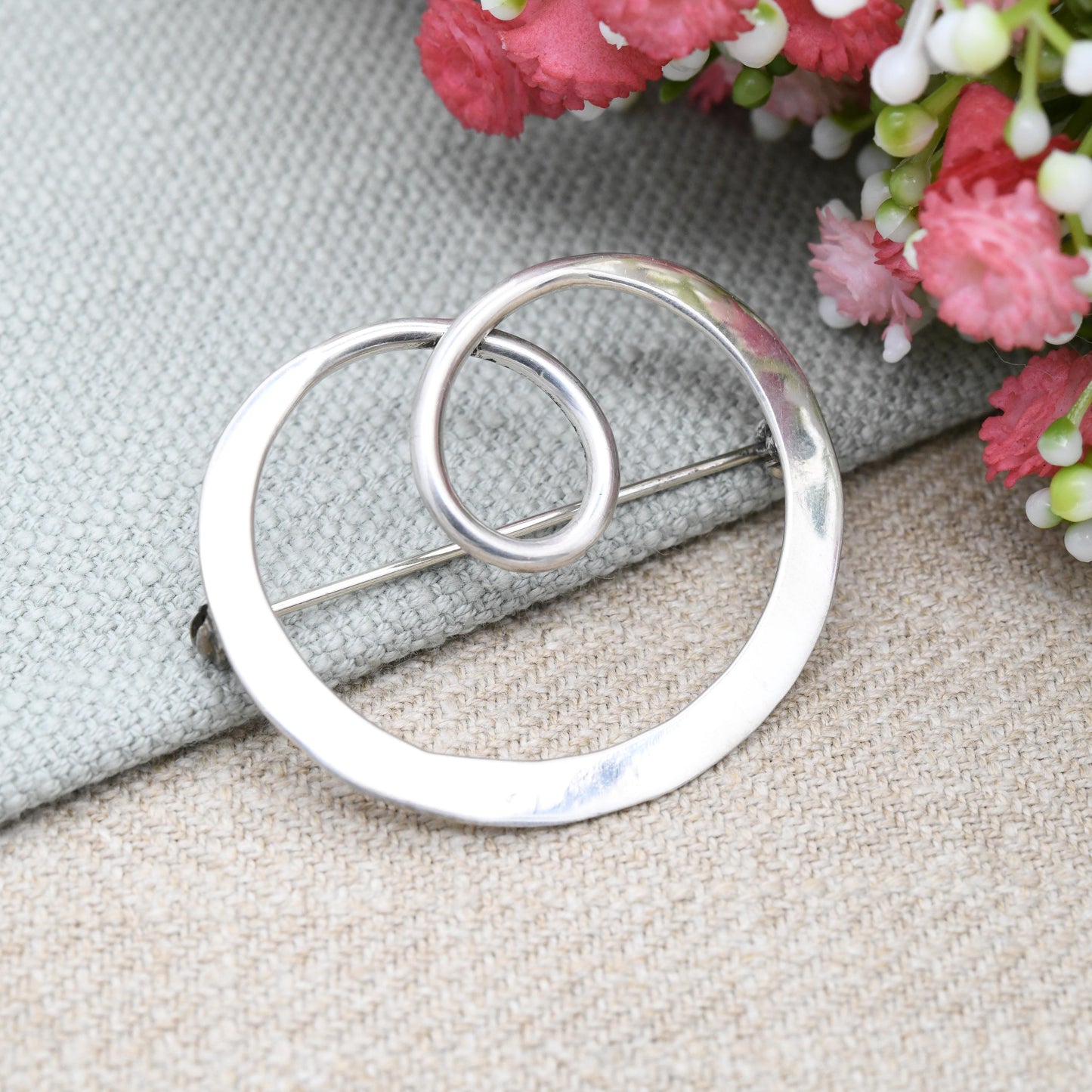 Vintage Mexican Sterling Silver Modernist Brooch - Mid-Century Minimalist Silver Jewellery | Taxco Mexico Brooch c. 1970s