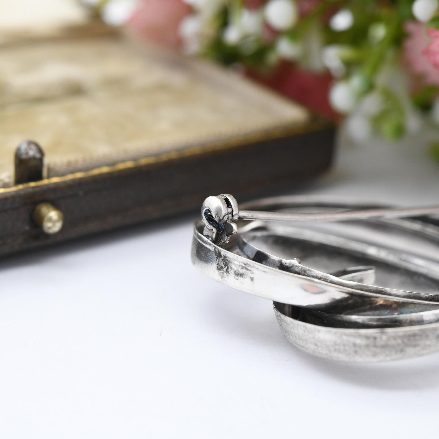 Vintage Andreas Daub Sterling Silver Twisted Knot Brooch A*D - Mid-Century Modernist Silver Jewellery Matt Textured | German Designer