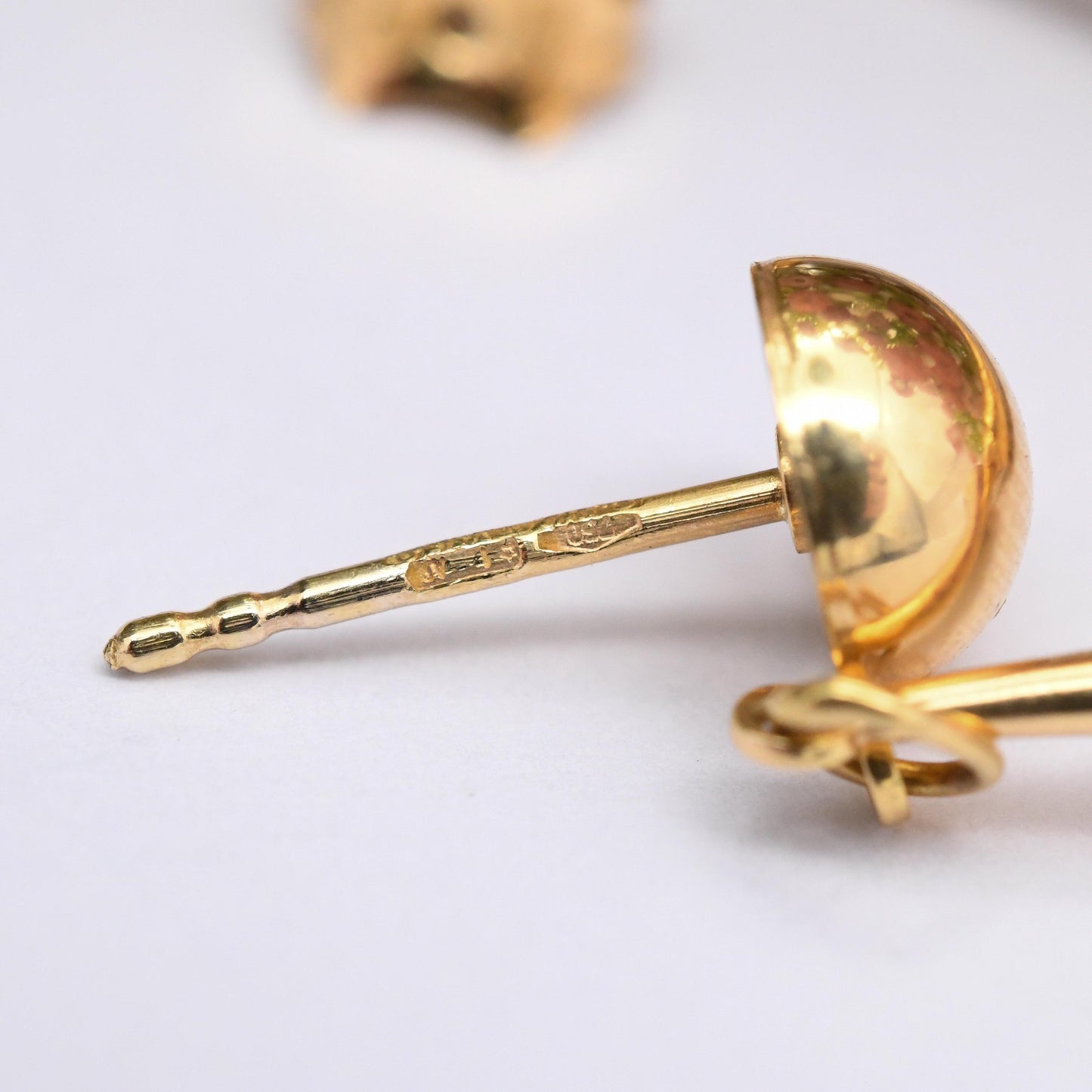 Vintage 9ct Gold Dangle Drop Earrings - Unoaerre Italian Design Made in Italy | Minimalist Modernist Chunky Form | Butterfly Backs