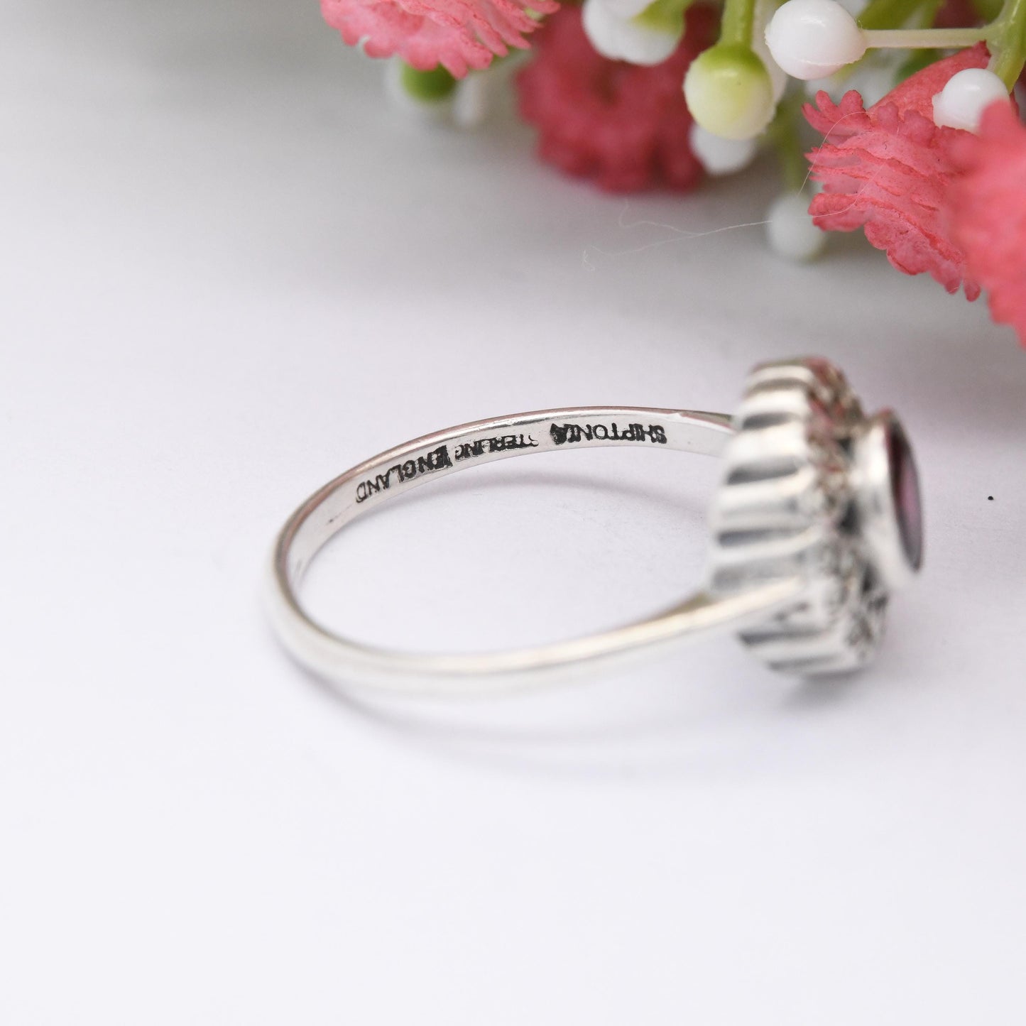 Vintage Sterling Silver Shiptonia Marcasite Flower Ring - True Vintage Shipton & Co | Pretty Gift for Her | UK Size - R | US Size - 8 1/2