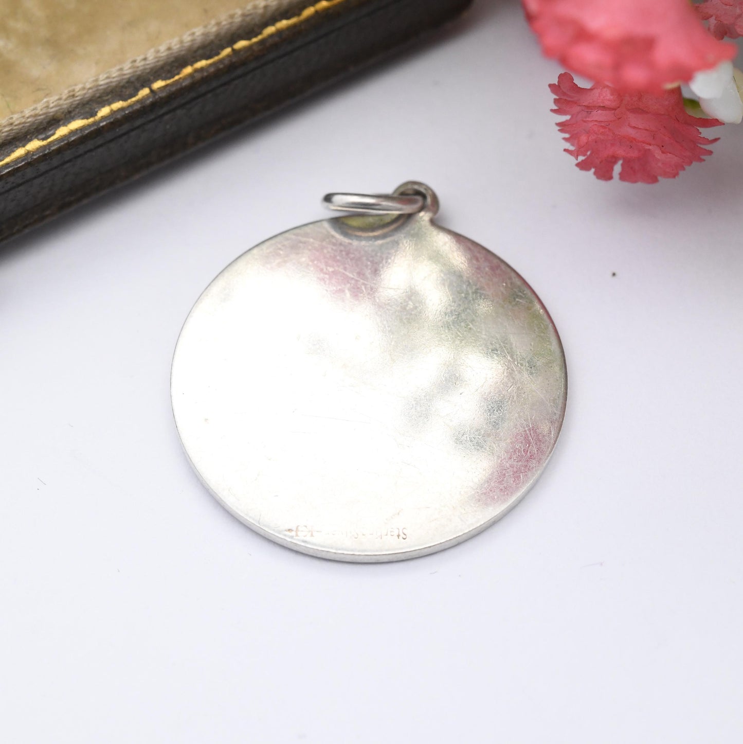 Vintage Sterling Silver St. Christopher Pendant by Kollmar & Jourdan - Birthday Christening Gift | Saint of Travellers | for Charm Necklace