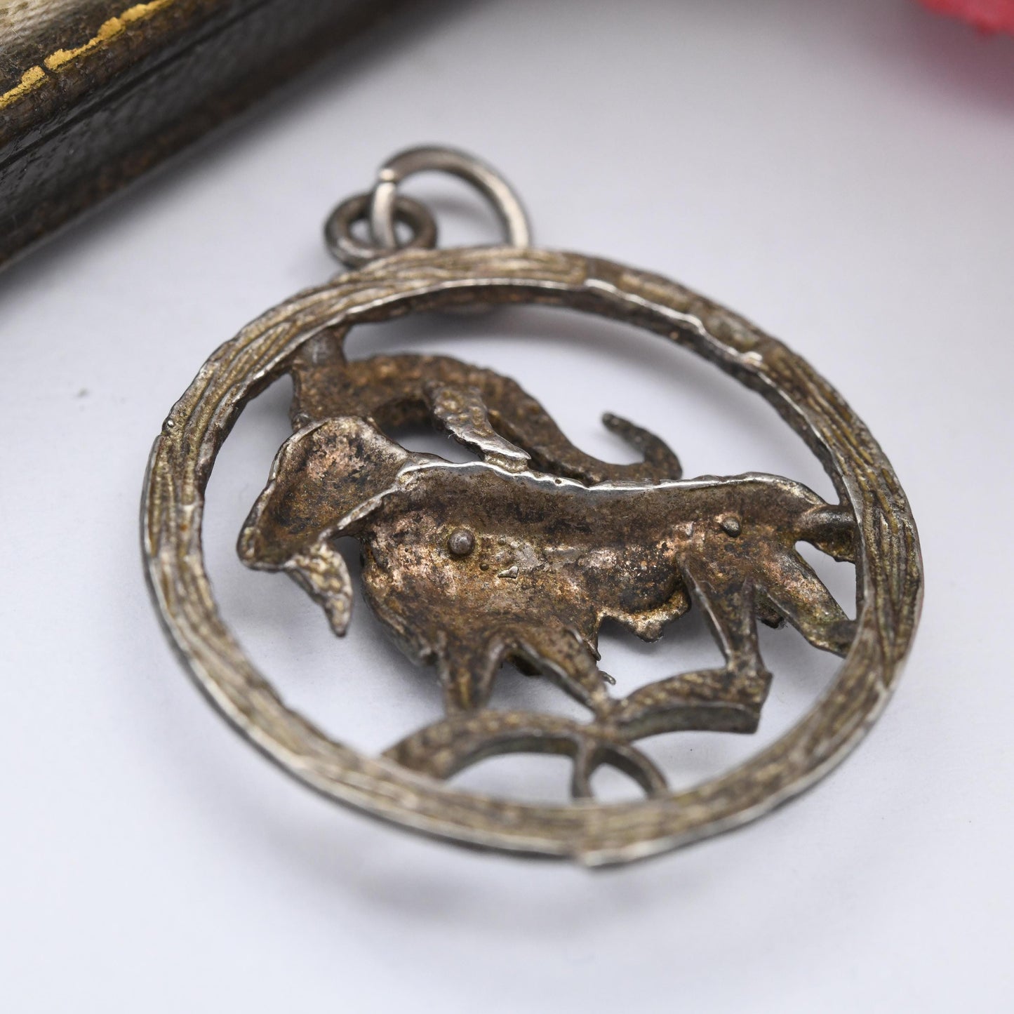 Vintage Sterling Silver Aries Pendant 1976 LDP - Ram Astrological Zodiac Star Sign Symbol | Mid-Century Textured | March April Birthday Gift