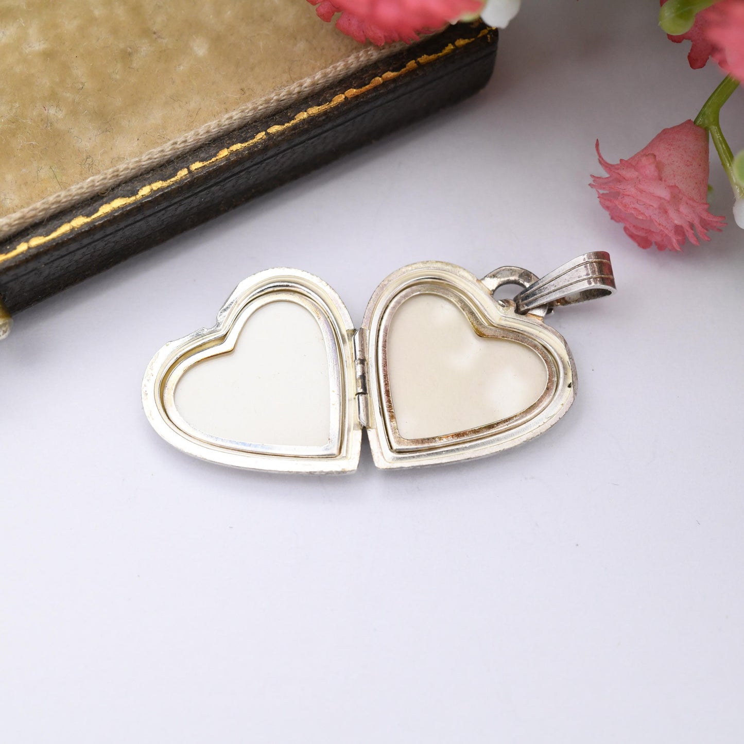 Vintage Sterling Silver Heart Locket Pendant by Kordes and Lichtenfels K&L - Love Heart Shape Locket Pretty Gift for Her