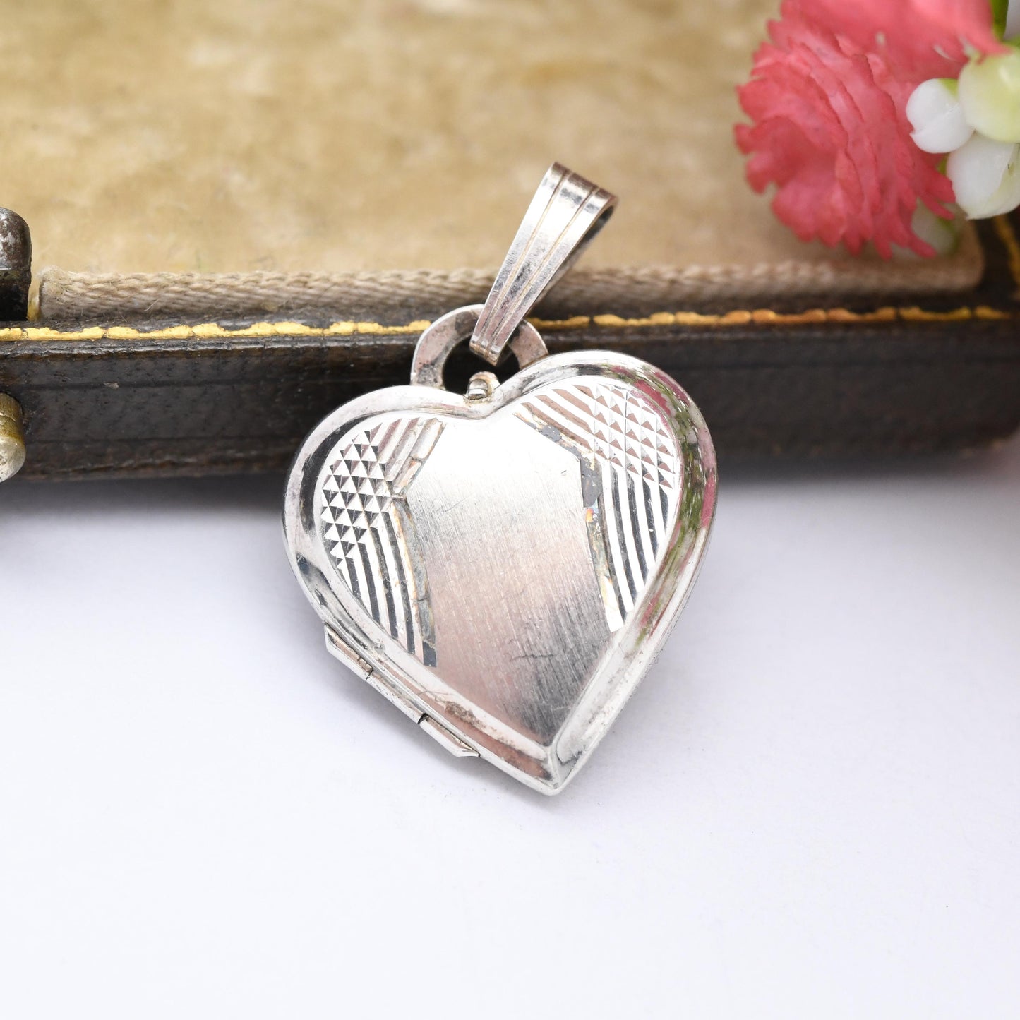 Vintage Sterling Silver Heart Locket Pendant by Kordes and Lichtenfels K&L - Love Heart Shape Locket Pretty Gift for Her
