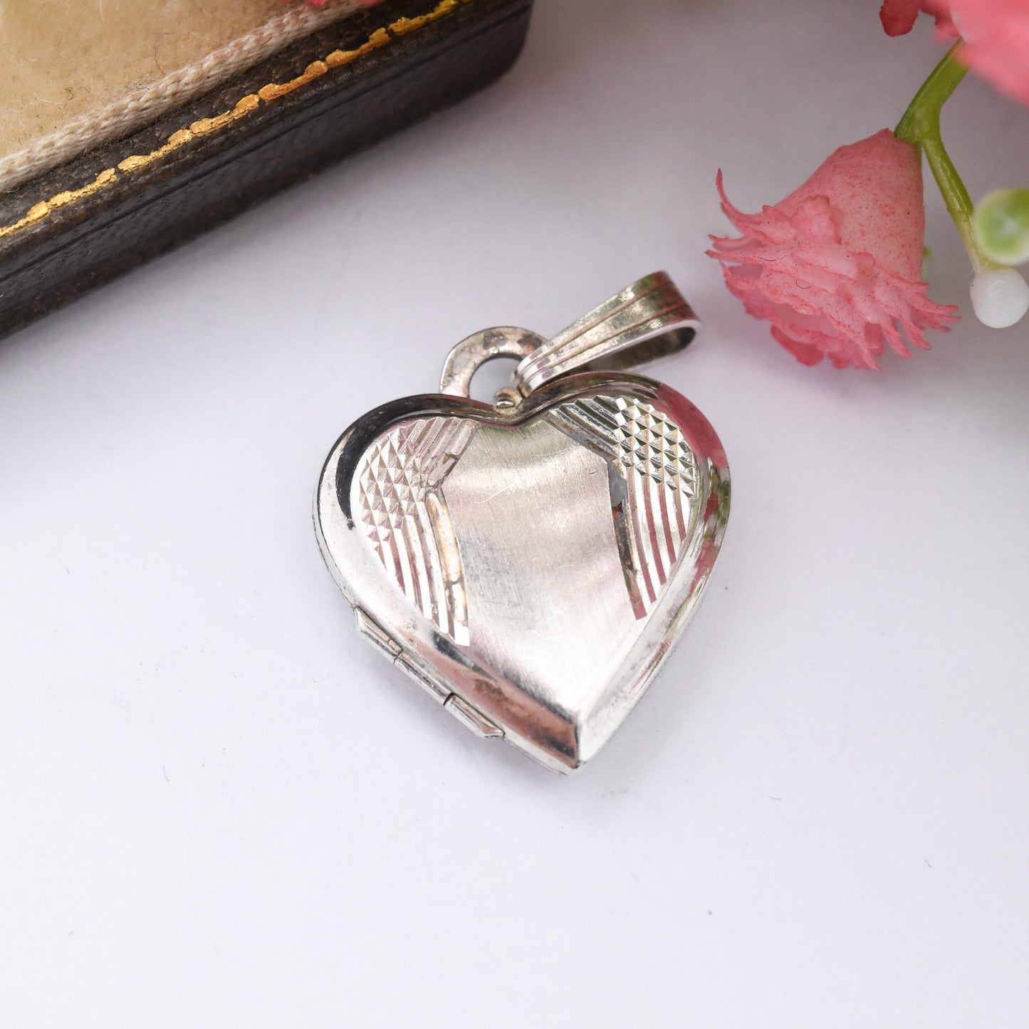 Vintage Sterling Silver Heart Locket Pendant by Kordes and Lichtenfels K&L - Love Heart Shape Locket Pretty Gift for Her