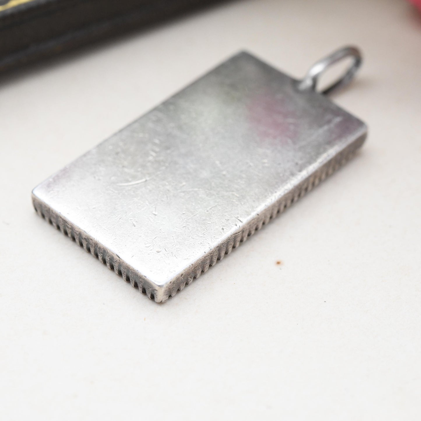 Vintage Britannia Silver Elizabeth II Silver Jubilee Ingot Pendant 1977 by DNG - Large Queen Elizabeth Jubilee Head Stamp Style | 958 Silver