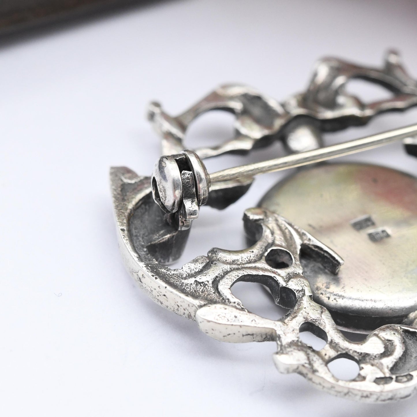 Vintage German Silver Stag Brooch by BAS Blachian Antik Schmuck - Leaping Deer with Antlers | Mid-Century Antique Biedermeier Style Bavarian