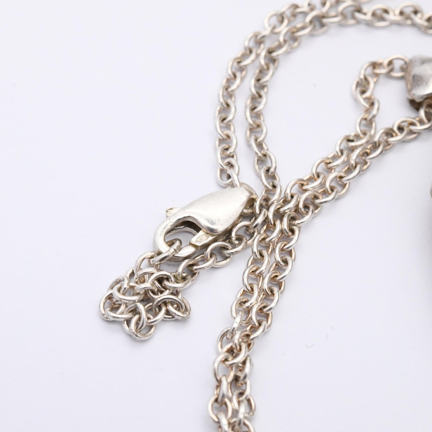 Vintage Sterling Silver Locket Pendant Necklace with Engraved Scrolling Design - Rounded Chunky Oval Shape on Long Cable Chain