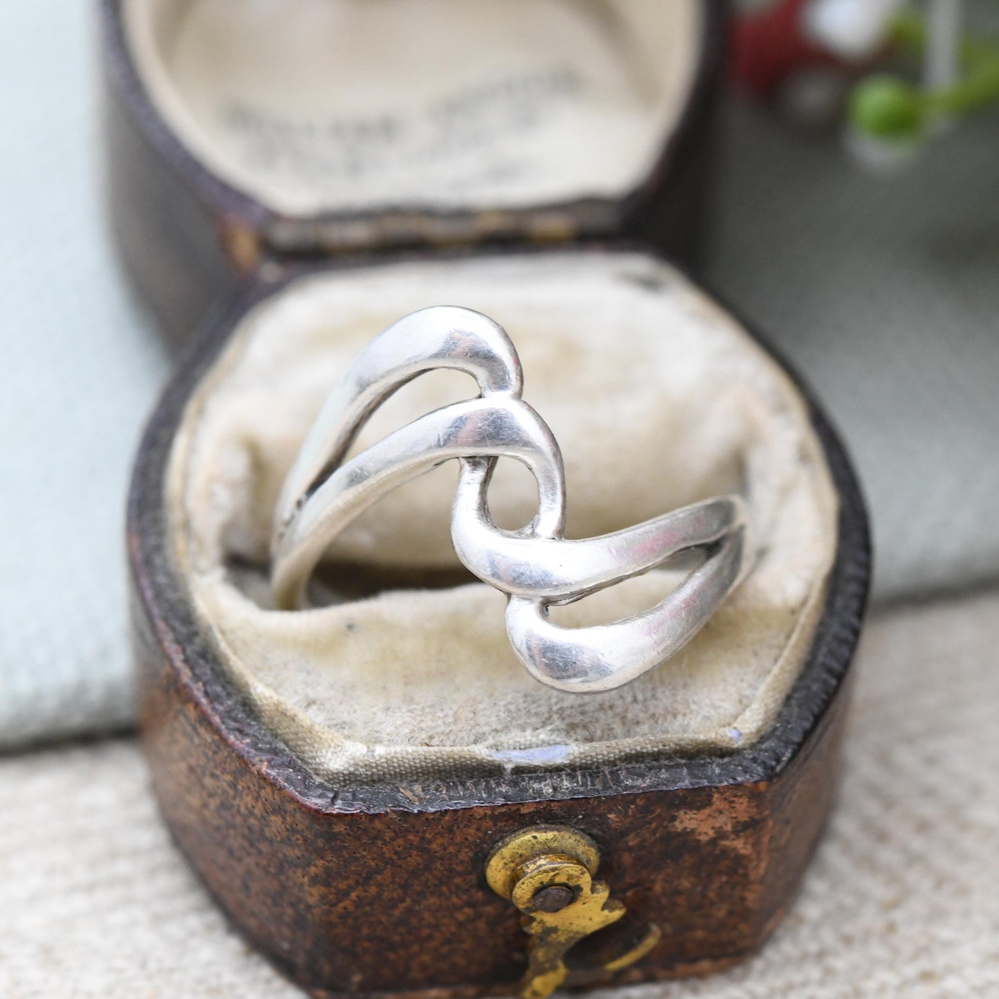 Vintage Sterling Silver Twist Ring Modernist Spiral Style - 3D Effect Unisex Twisted Design Double Helix | UK Size - M | US Size - 6 1/4