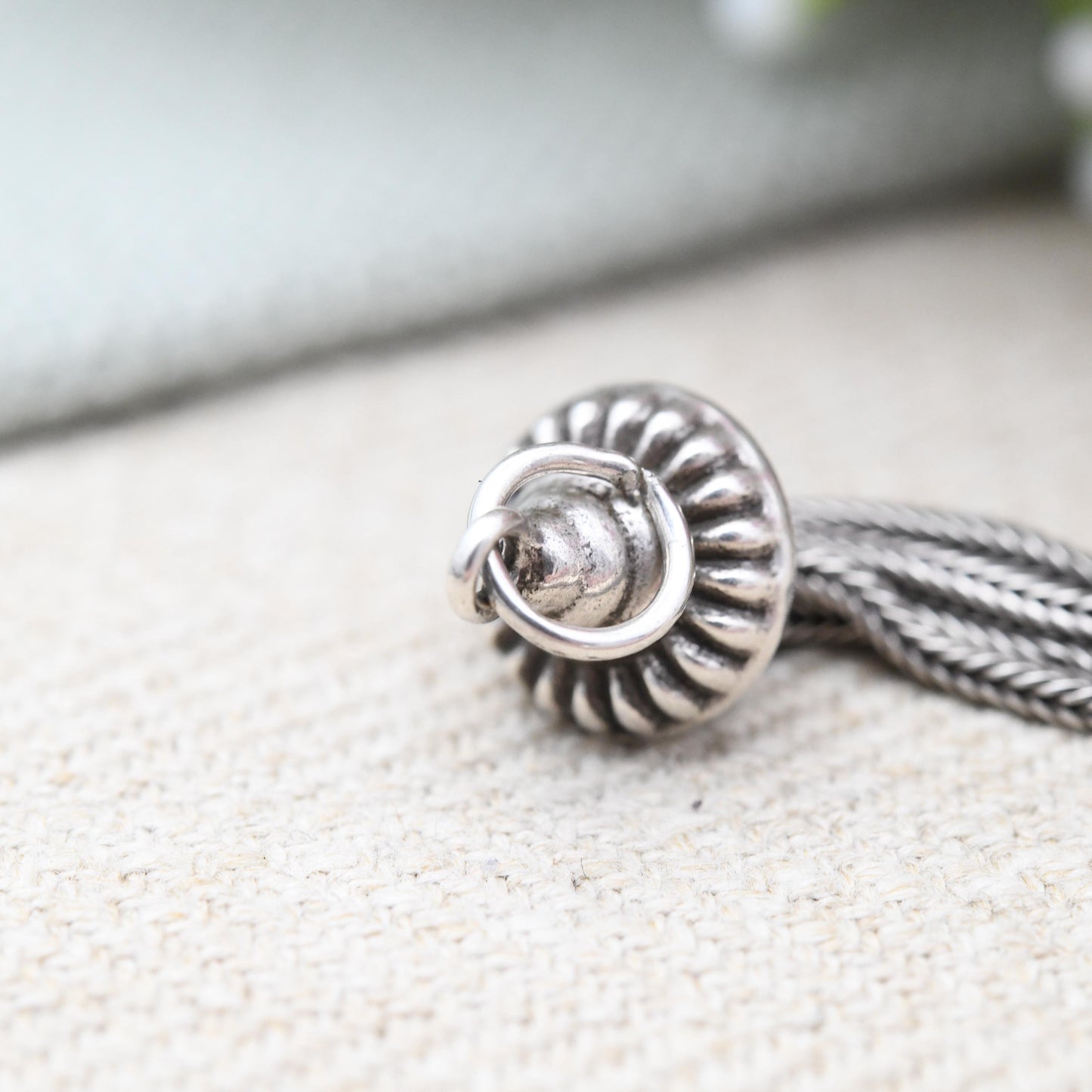 True Vintage Sterling Silver Tassel Charm Pendant - for Charm Bracelet Necklace Articulated Detailed Victorian Antique Style Patterned