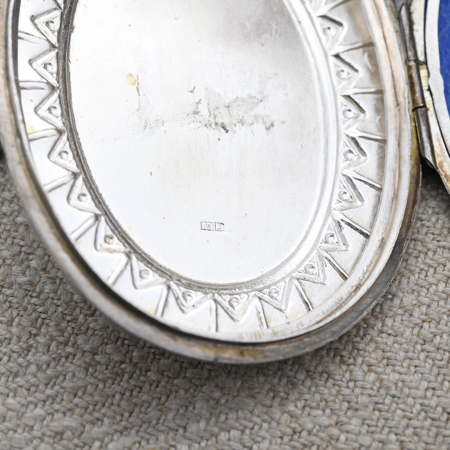 Vintage Sterling Silver Locket Pendant with Engraved Scrolling Design 1974 by Joseph Smith & Sons - Chunky Large Oval Locket Victorian Style