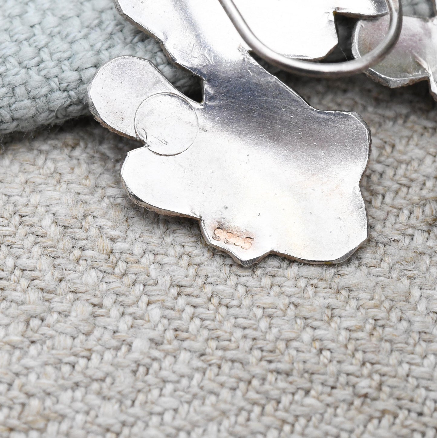 Vintage Sterling Silver Enamel Fish Drop Earrings - Clown Fish Orange and White Enamel | Scandinavian Silver Jewellery Unusual Gift for Her
