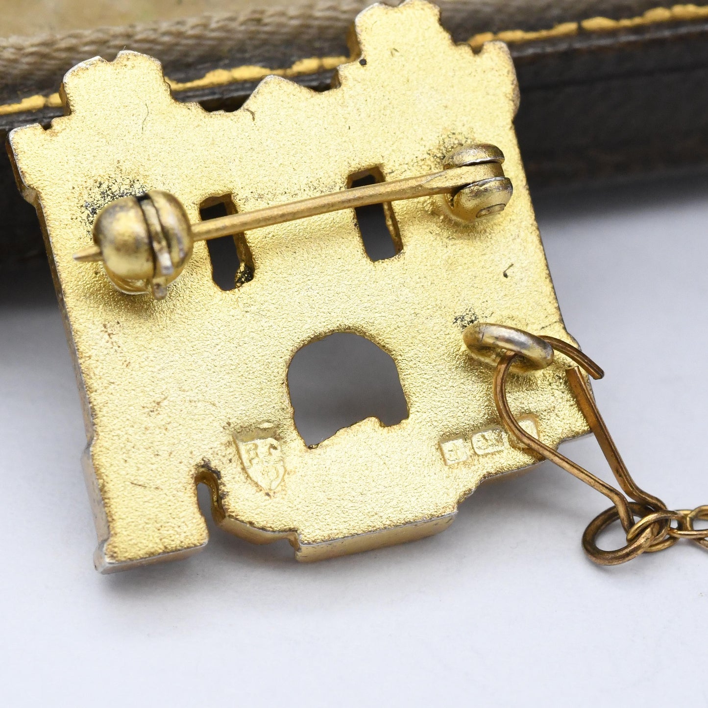 Vintage Gold Plated Sterling Silver Castle Brooch 1988 - Turrets Tower Medieval Castle Entrance | British Military Emblem
