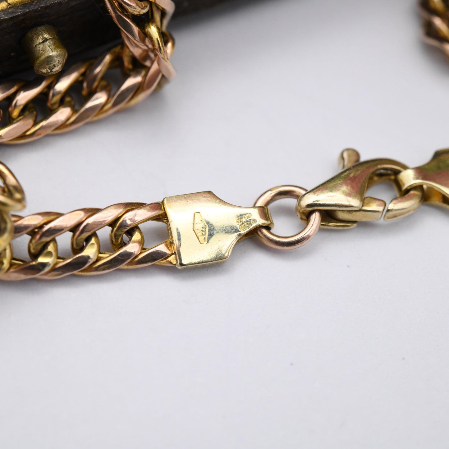 Vintage 9ct Gold Flat Chain Necklace Made in Italy - Unisex Long 9K Solid Gold Double Curb Chain | Rose Gold Jewellery | 51cm | 20"