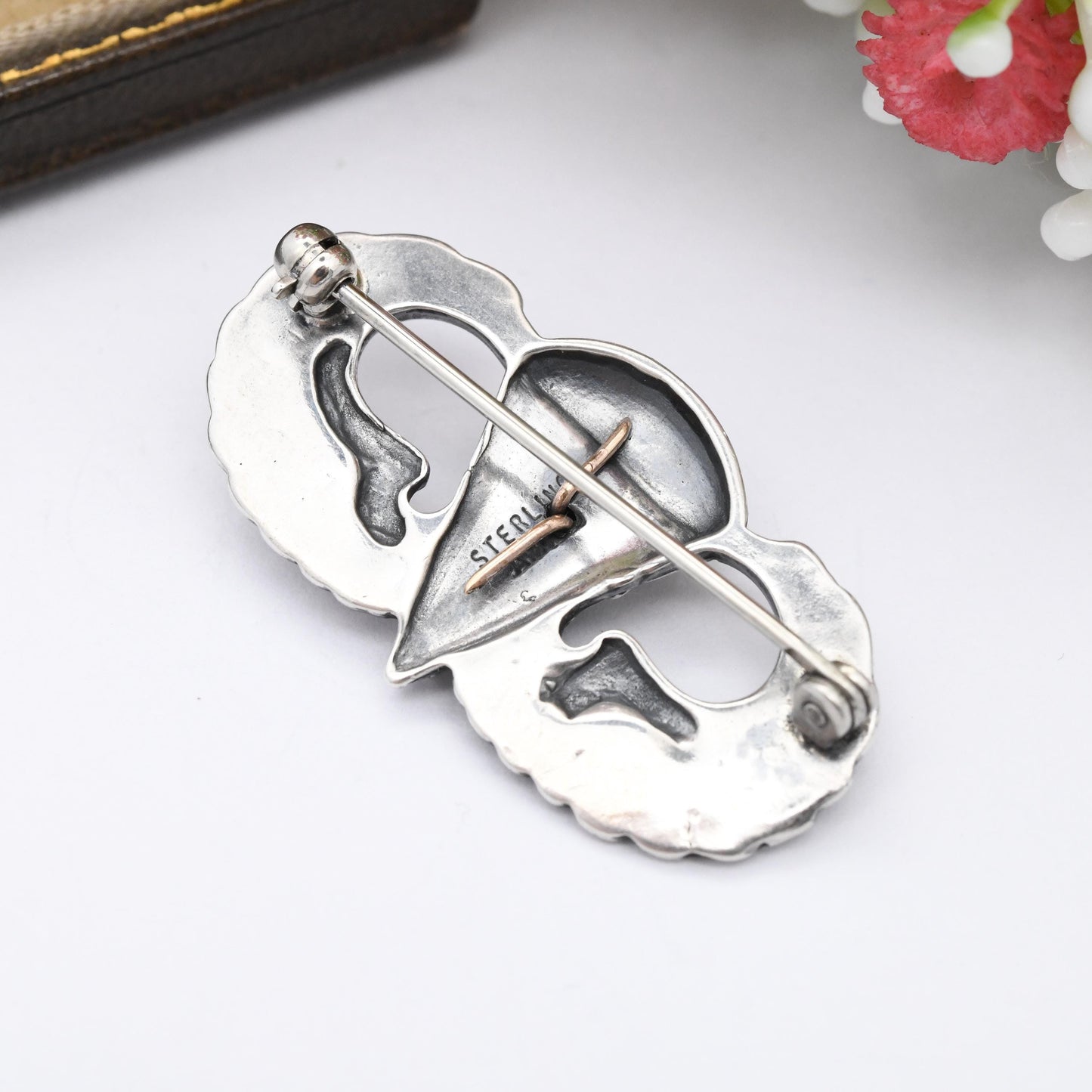Vintage US Amico Sterling Silver Airborne Chaplain Jump Wings Brooch Parachutists Badge with Combat Jump Device Star - Militaria Souvenir