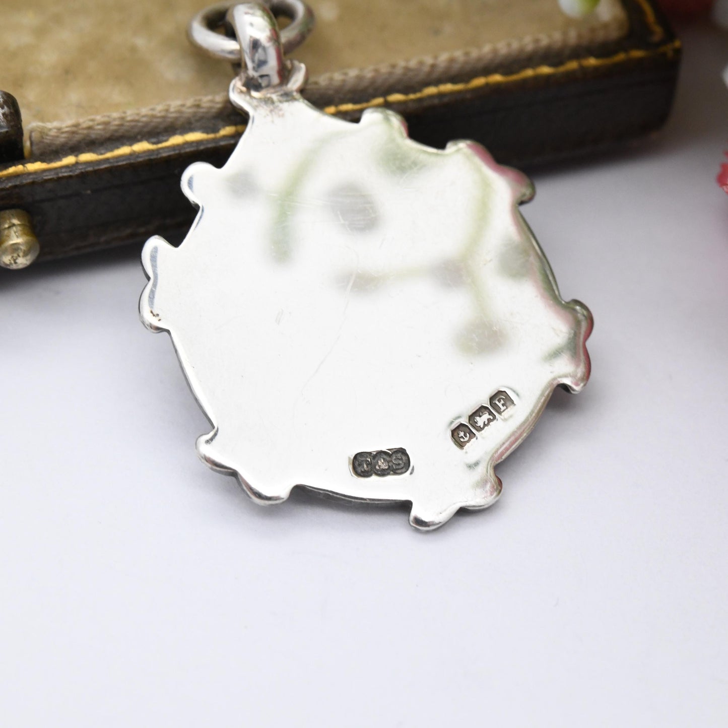 Vintage Sterling Silver Boxing Watch Fob Pendant 1930 by Turner and Simpson T&S - Sports Theme Boxing Medal Ring Scene