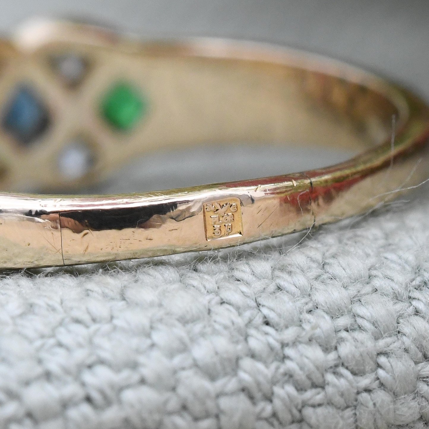 Vintage Harlequin Multi Coloured Stone Ring - Unusual Flush Ruby and Paste Stones | Pretty Anniversary Gift | UK Size - T | US Size - 9 1/2