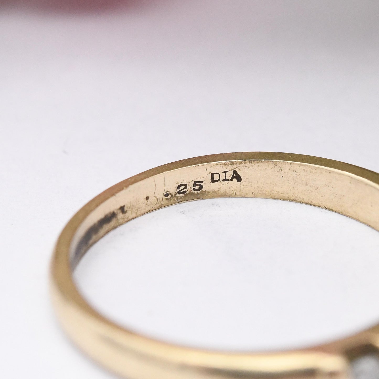 Vintage 9ct Gold Diamond Half Eternity Ring 0.25 Carats 25 Points - Pretty Engagement Wedding Band Stacking Ring | UK Size - M | US Size - 6