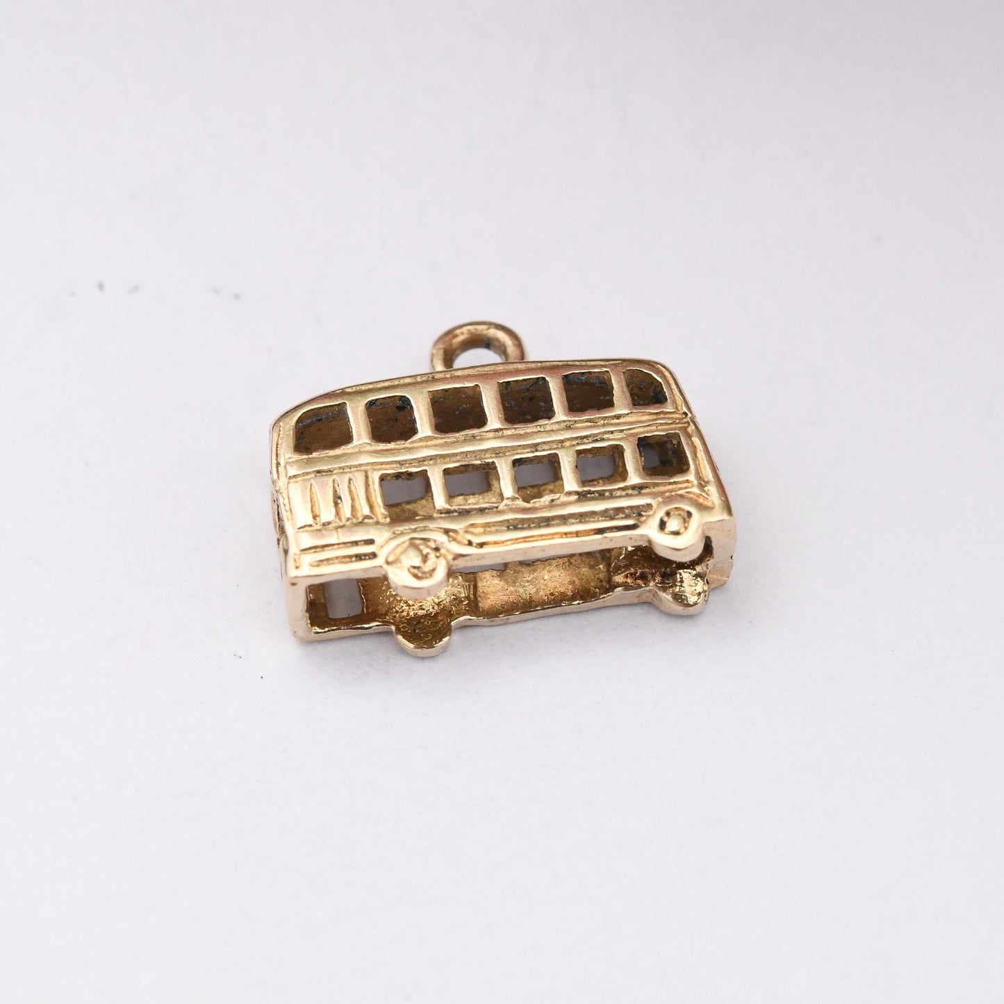 Vintage 9ct Gold Double Decker Bus Charm Pendant 1999 - Old Style London Red Bus Souvenir Gift for Charm Bracelet | Retro Car Enthusiast