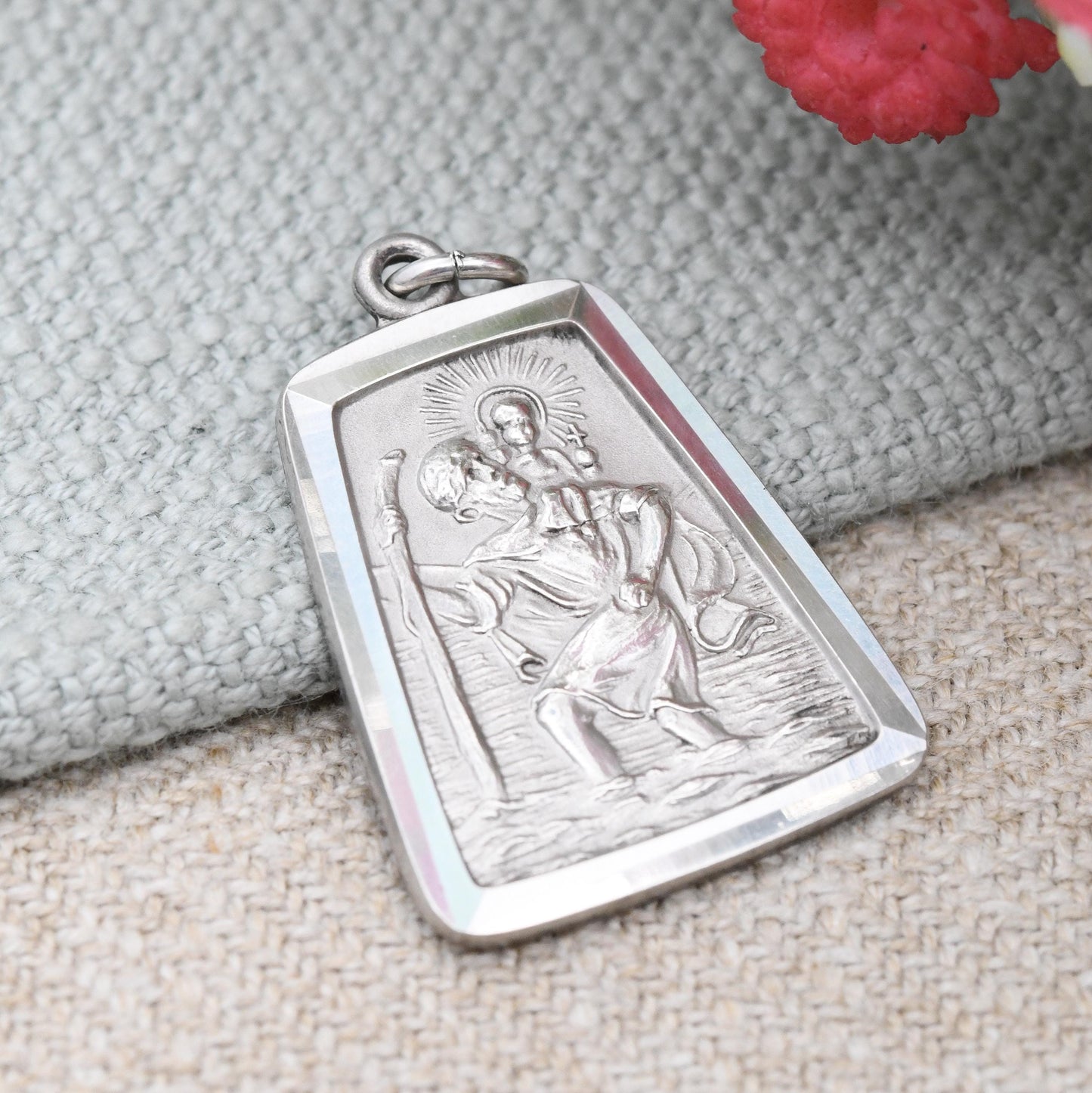 Vintage Sterling Silver St. Christopher Pendant - Patron Saint of Travelling | Christian Religious Jewellery Gift for Adventurer