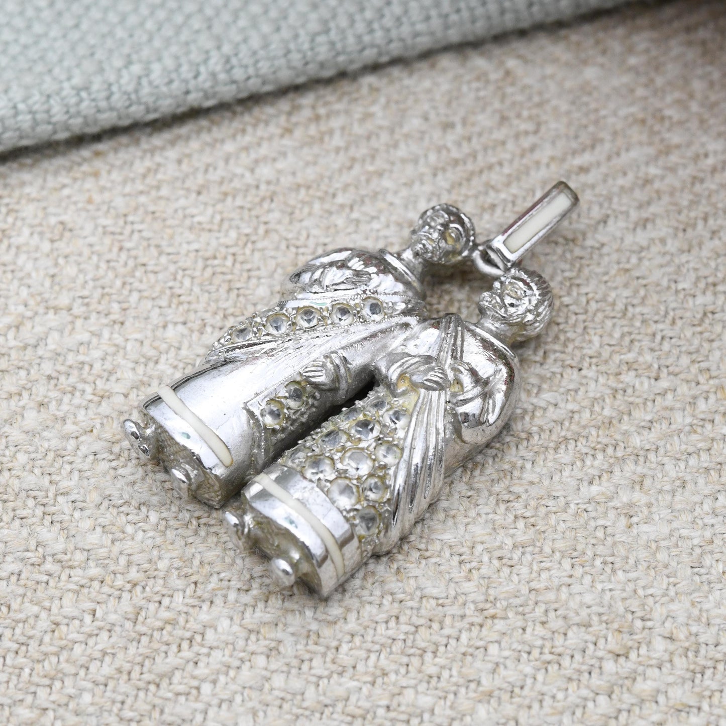 Sterling Silver Gemini Pendant - Ancient Men Twin Boys Astrological Zodiac Star Sign | Chunky Statement Necklace Charm | May June Birthday