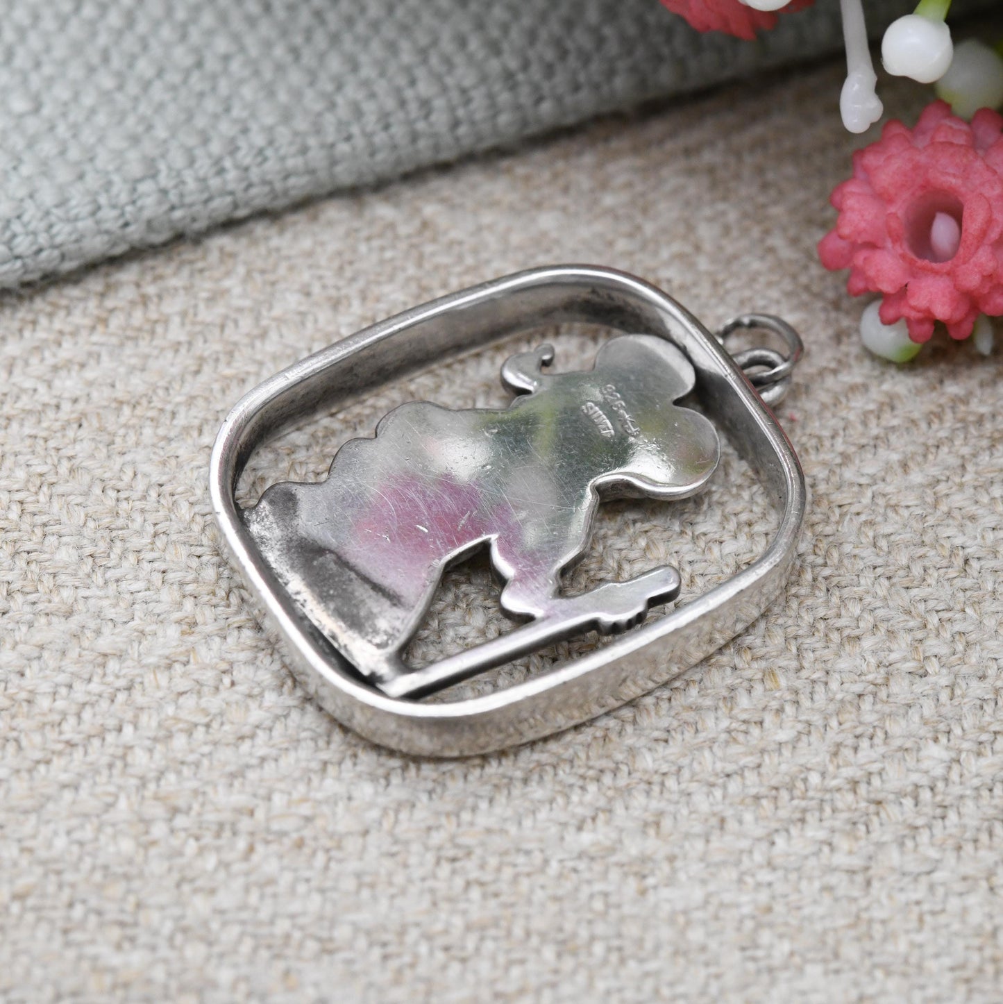 Vintage Sterling Silver St. Christopher Pendant by Kollmar and Jourdan KJ - Chunky Mid-Century Solid Silver Pendant | Gift for Travel Lover