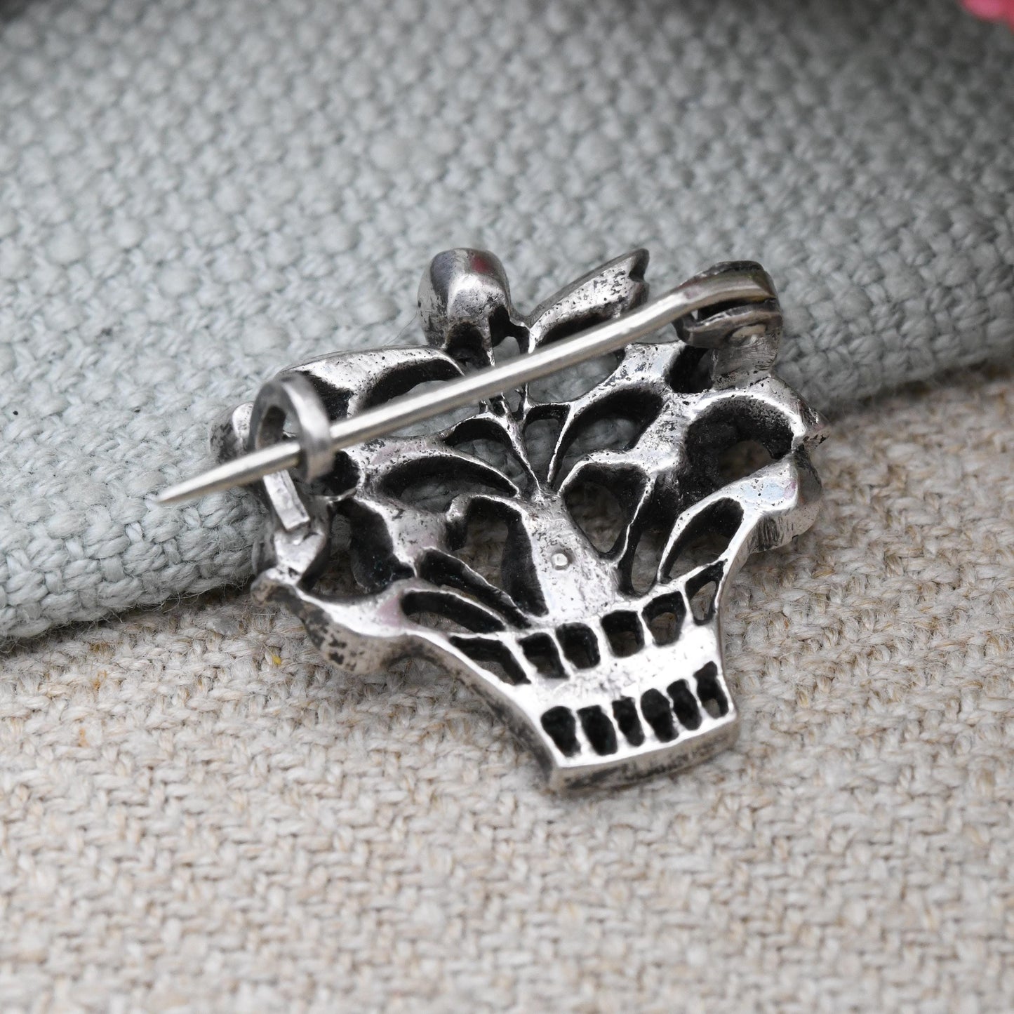 Antique Silver and Paste Giardinetti Brooch c. 1910s - Basket of Flowers Jewellery Statement Colourful Sparkly Brooch Gift | Rose Cut Stones