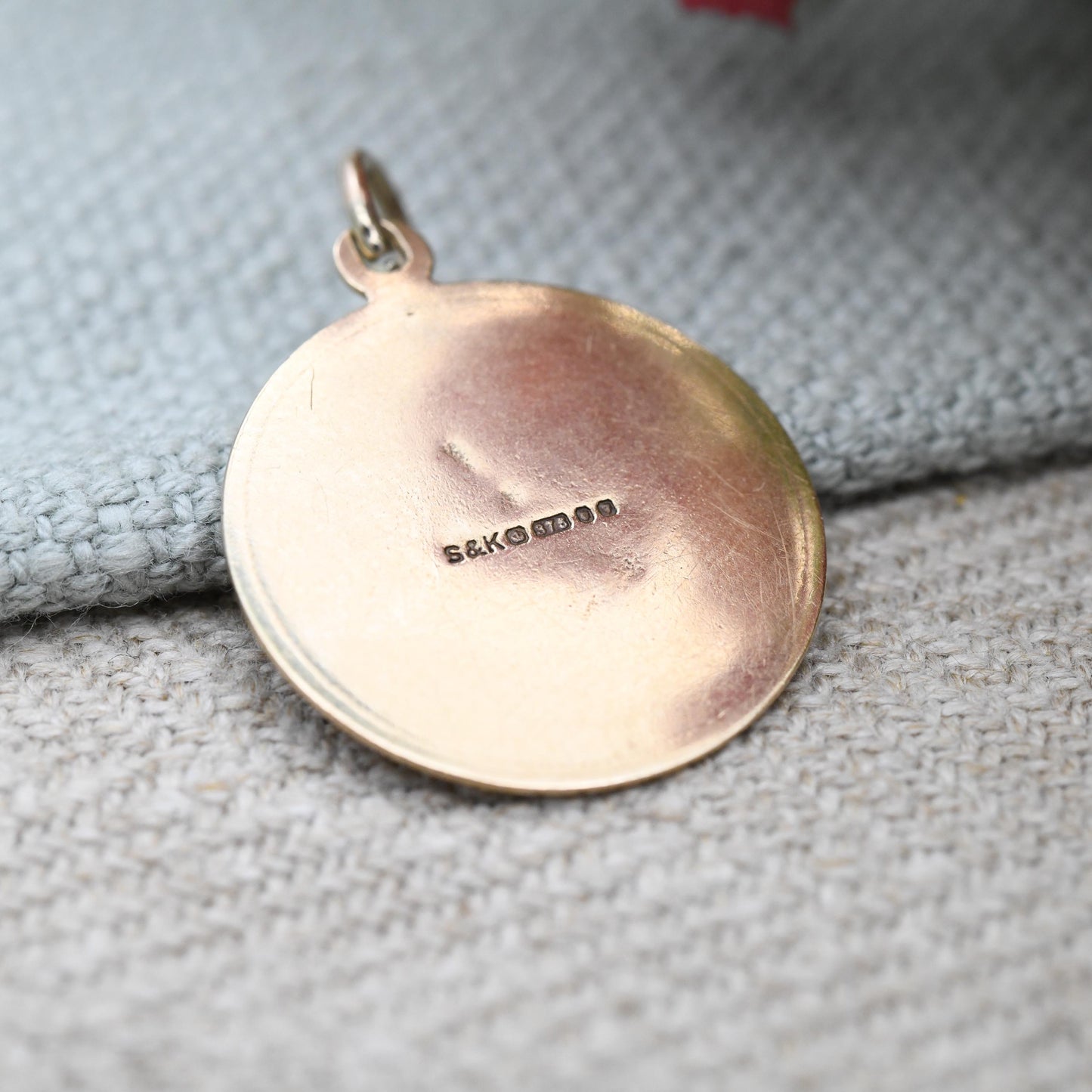 Vintage 9ct Gold St Christopher Pendant 1980 by Slade and Kempton S&K - Protect Us Patron Saint of Travellers Jewellery Gift for Adventurer
