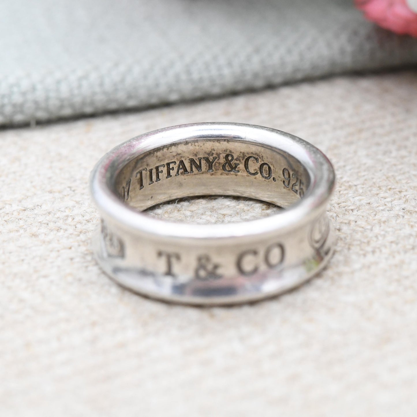 Vintage Tiffany 1837 Sterling Silver Ring T & Co 1997 - Designer Date Band Ring | Everyday Silver Jewellery | UK Size - K | US Size - 5 1/4