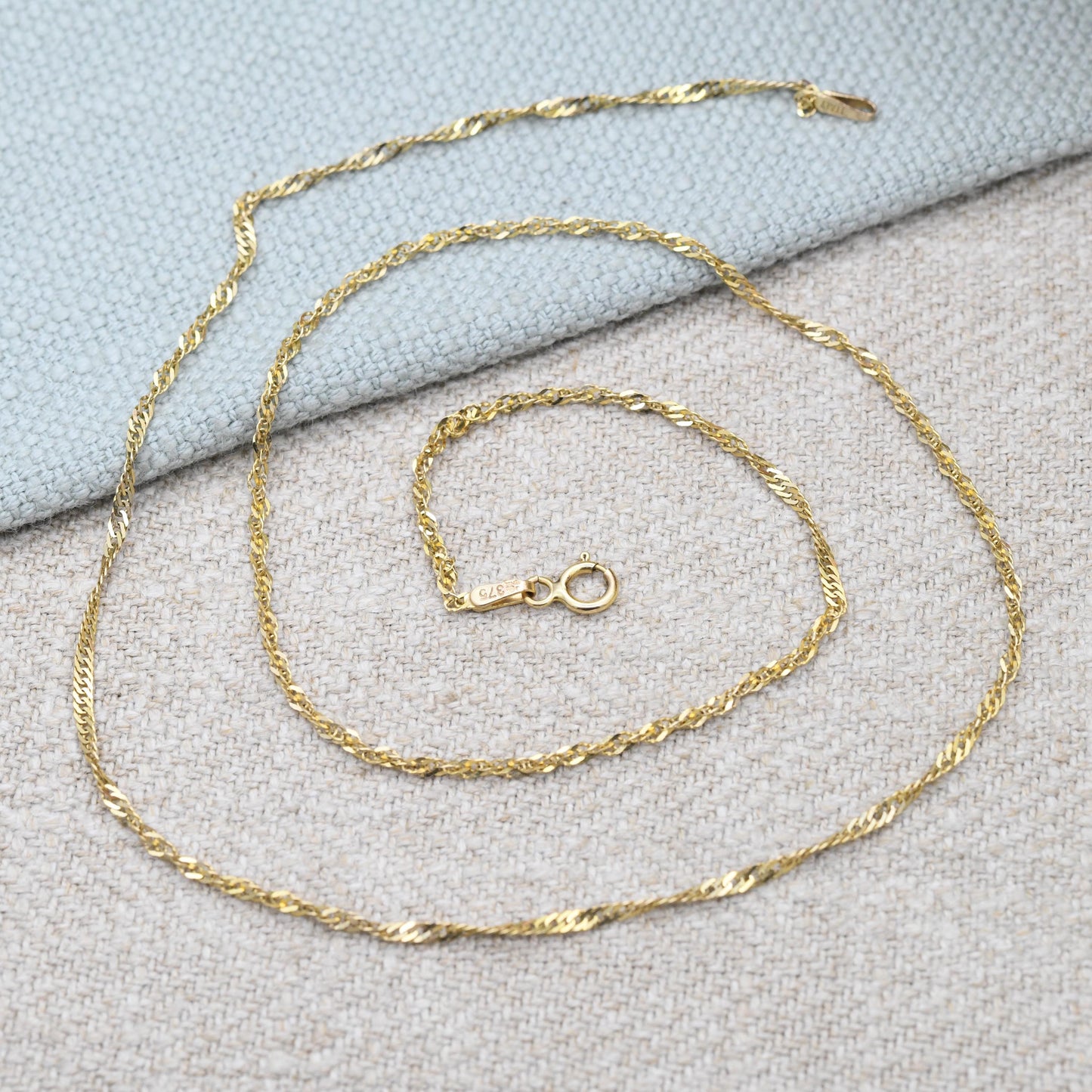 Vintage 9ct Gold Prince of Wales Chain Necklace Made in Italy - Unisex 9K Solid Yellow Gold Chain for Necklace Stack Pendant | 45cm | 18"