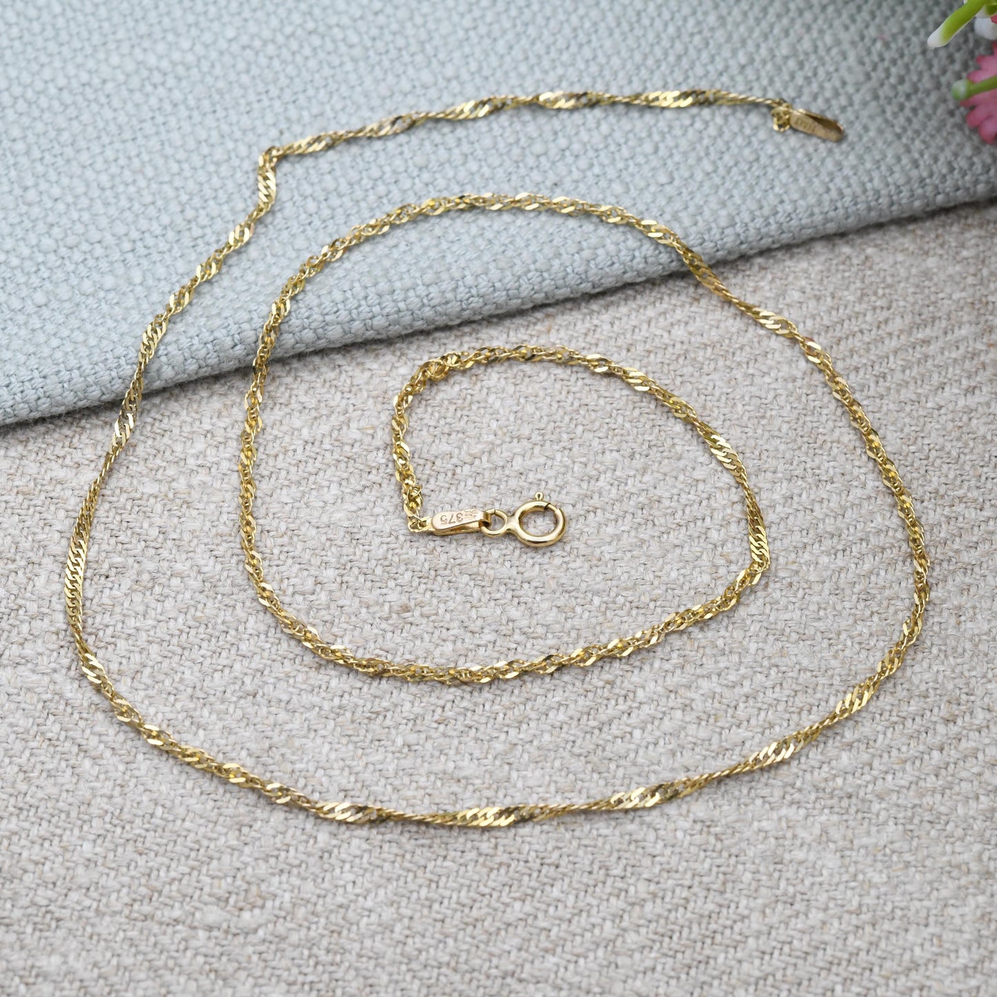 Vintage 9ct Gold Prince of Wales Chain Necklace Made in Italy - Unisex 9K Solid Yellow Gold Chain for Necklace Stack Pendant | 45cm | 18"