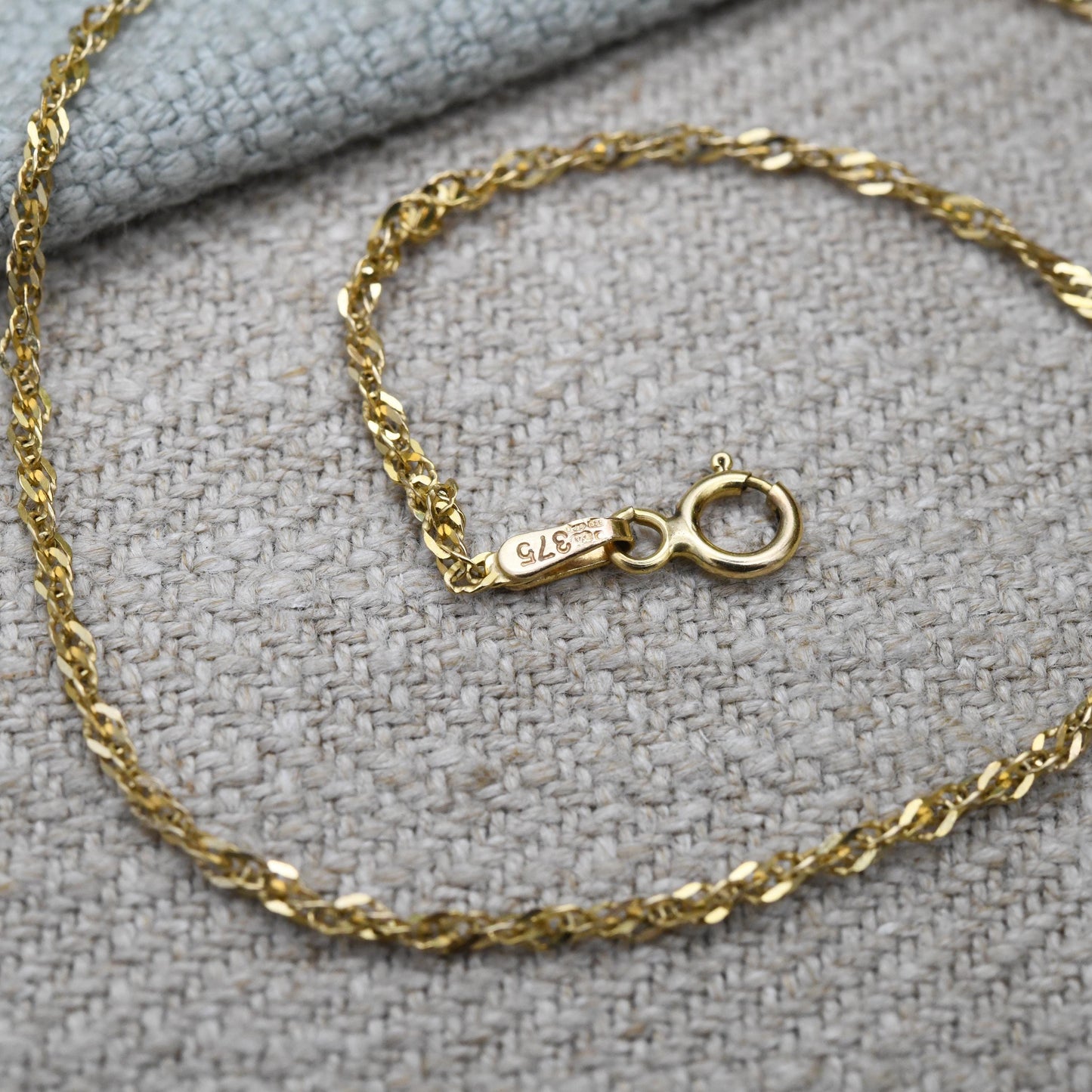 Vintage 9ct Gold Prince of Wales Chain Necklace Made in Italy - Unisex 9K Solid Yellow Gold Chain for Necklace Stack Pendant | 45cm | 18"