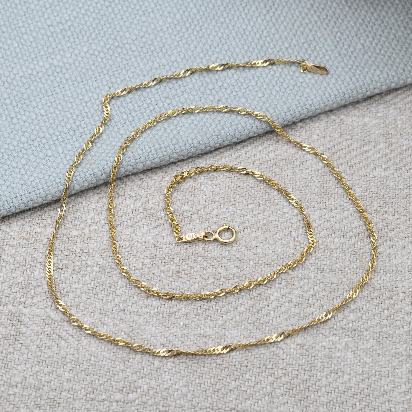 Vintage 9ct Gold Prince of Wales Chain Necklace Made in Italy - Unisex 9K Solid Yellow Gold Chain for Necklace Stack Pendant | 45cm | 18"