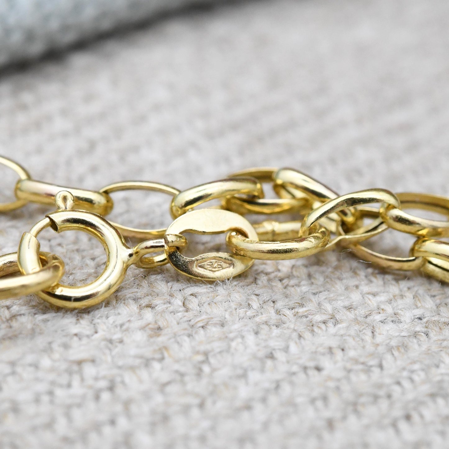 Vintage 9ct Gold Cable Chain Necklace - Long 9K Solid Gold Chain for Necklace Stack | 60cm | 24"