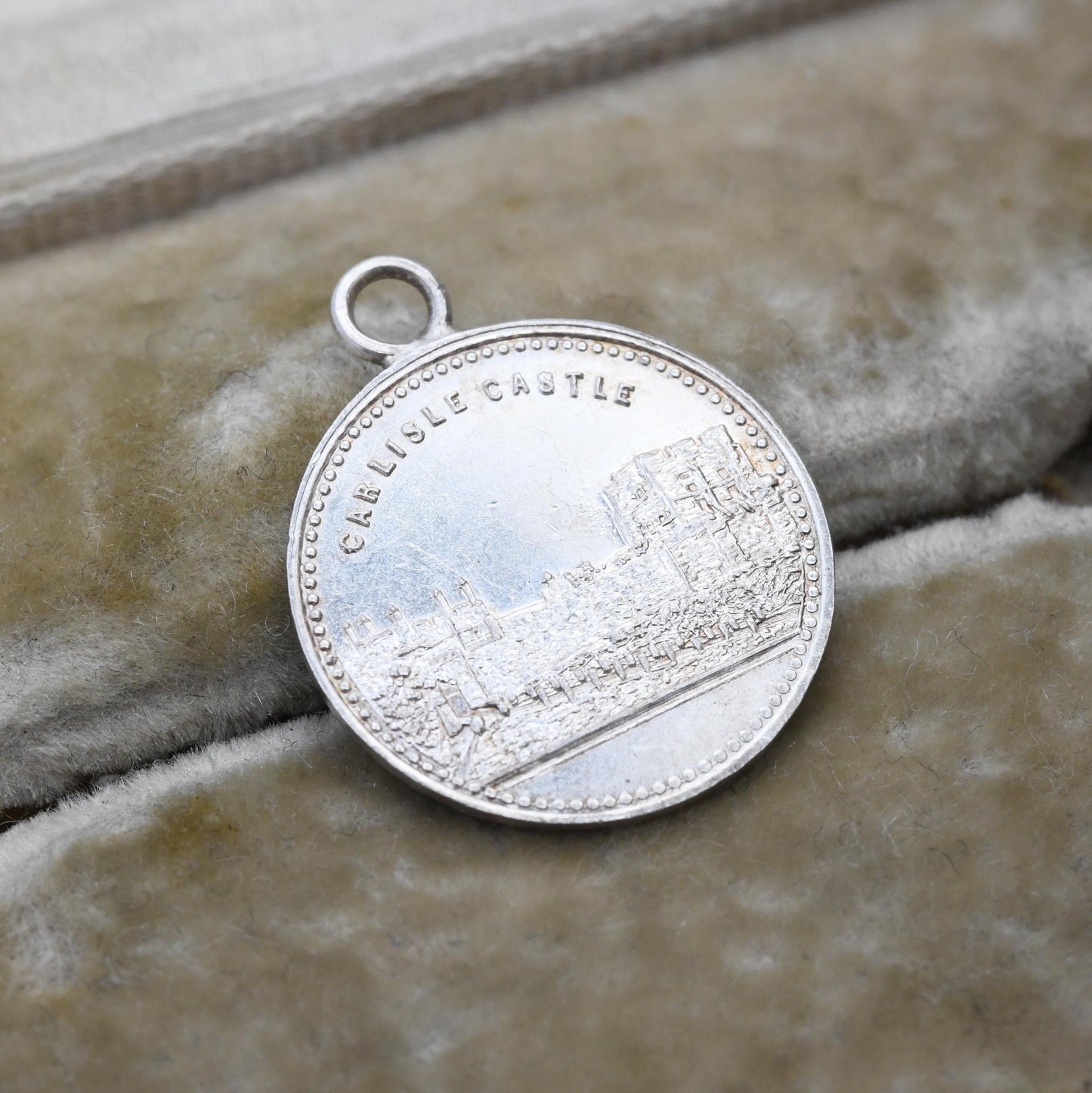 Vintage Carlisle Castle Souvenir Charm Pendant - Medieval Fortress Medallion | English History Tourist | for Charm Bracelet Scrap Book