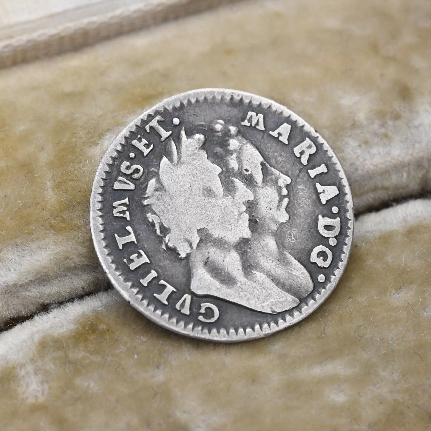 Georgian Love Token Silver William and Mary Coin William Carter Born April 20th 1773 - Engraved Pictorial Convict Token Cupid Baby Archer