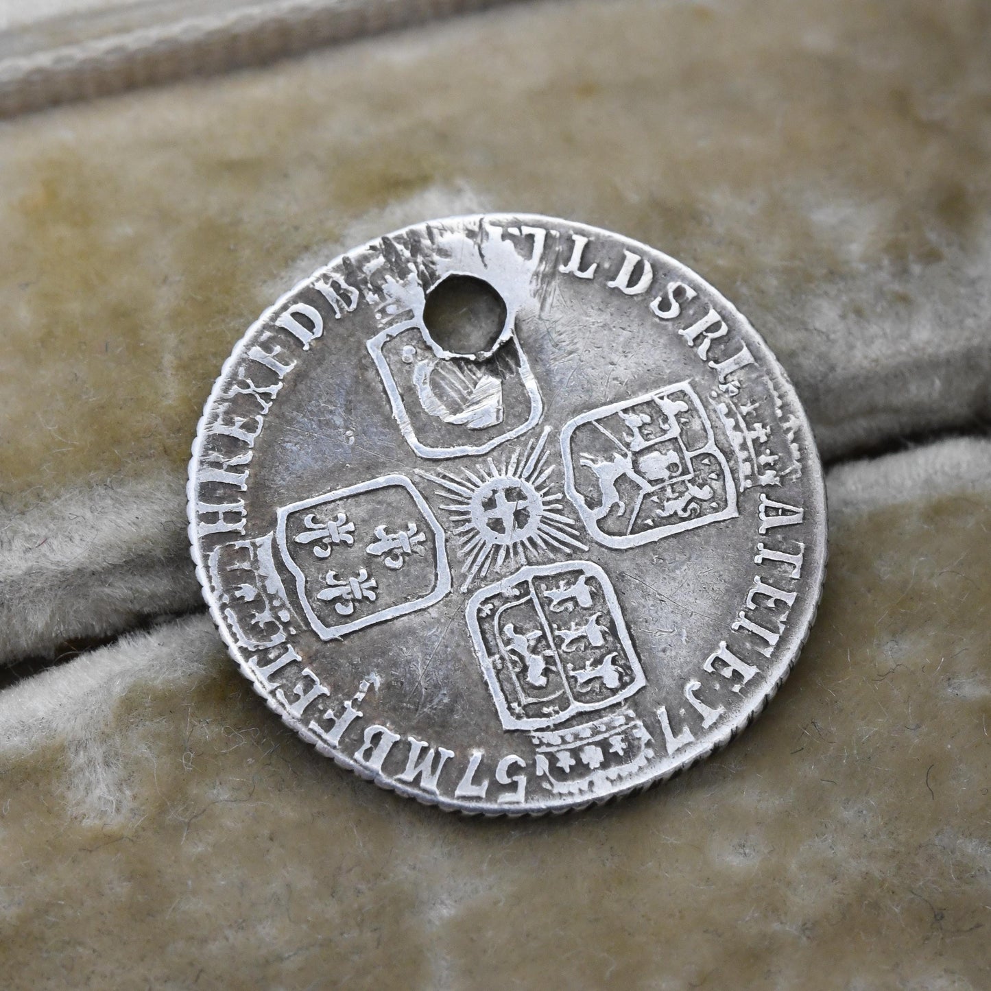 Antique 1757 George II Six Pence Coin Pendant Sterling Silver Coin Jewellery - Genuine Georgian Silver Money Old British 6p Holed Pierced
