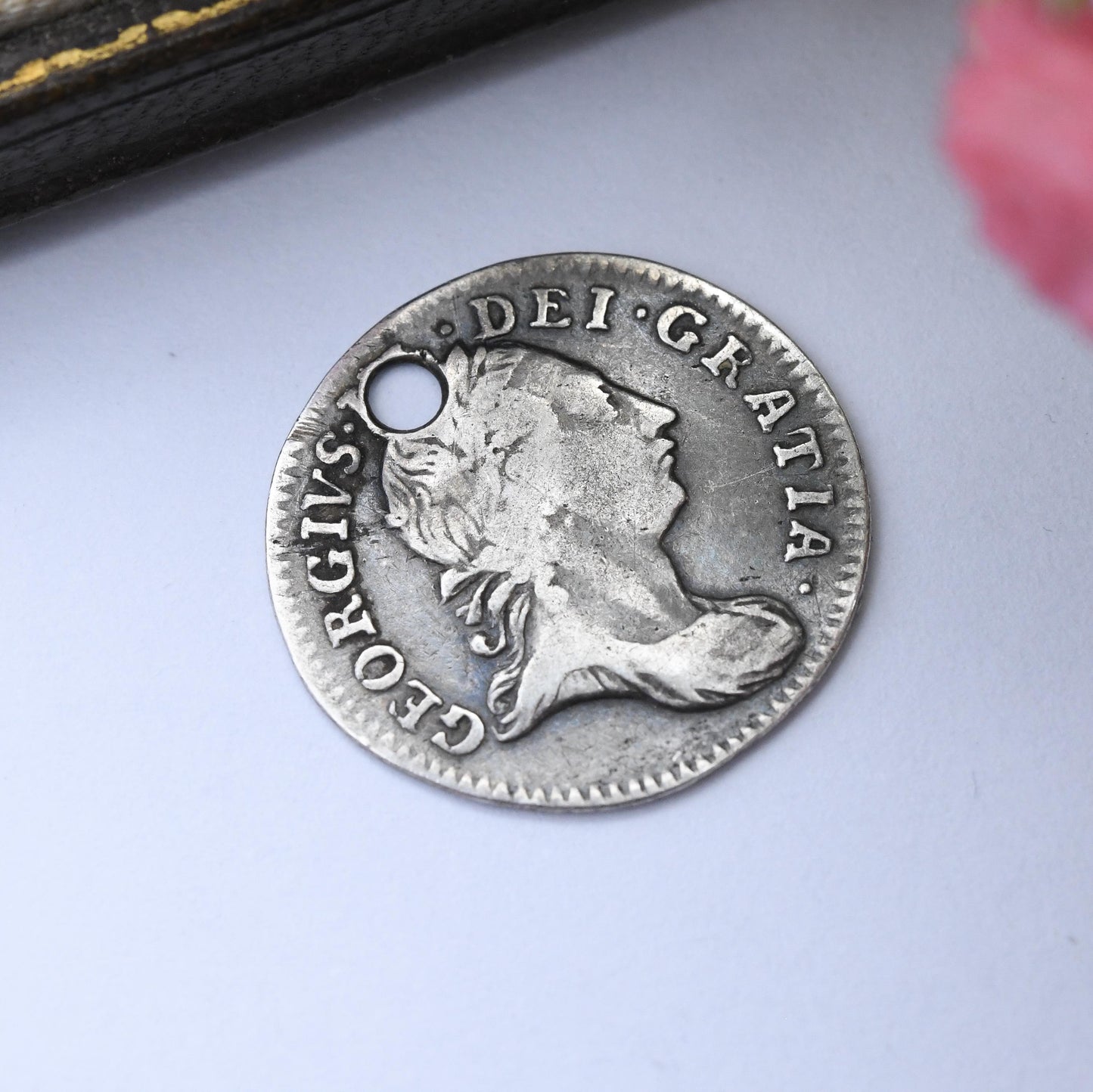 1762 George III Threepence Coin Pendant Antique Sterling Silver - Solid Silver Coin Jewellery | Lucky Thrupence Gift