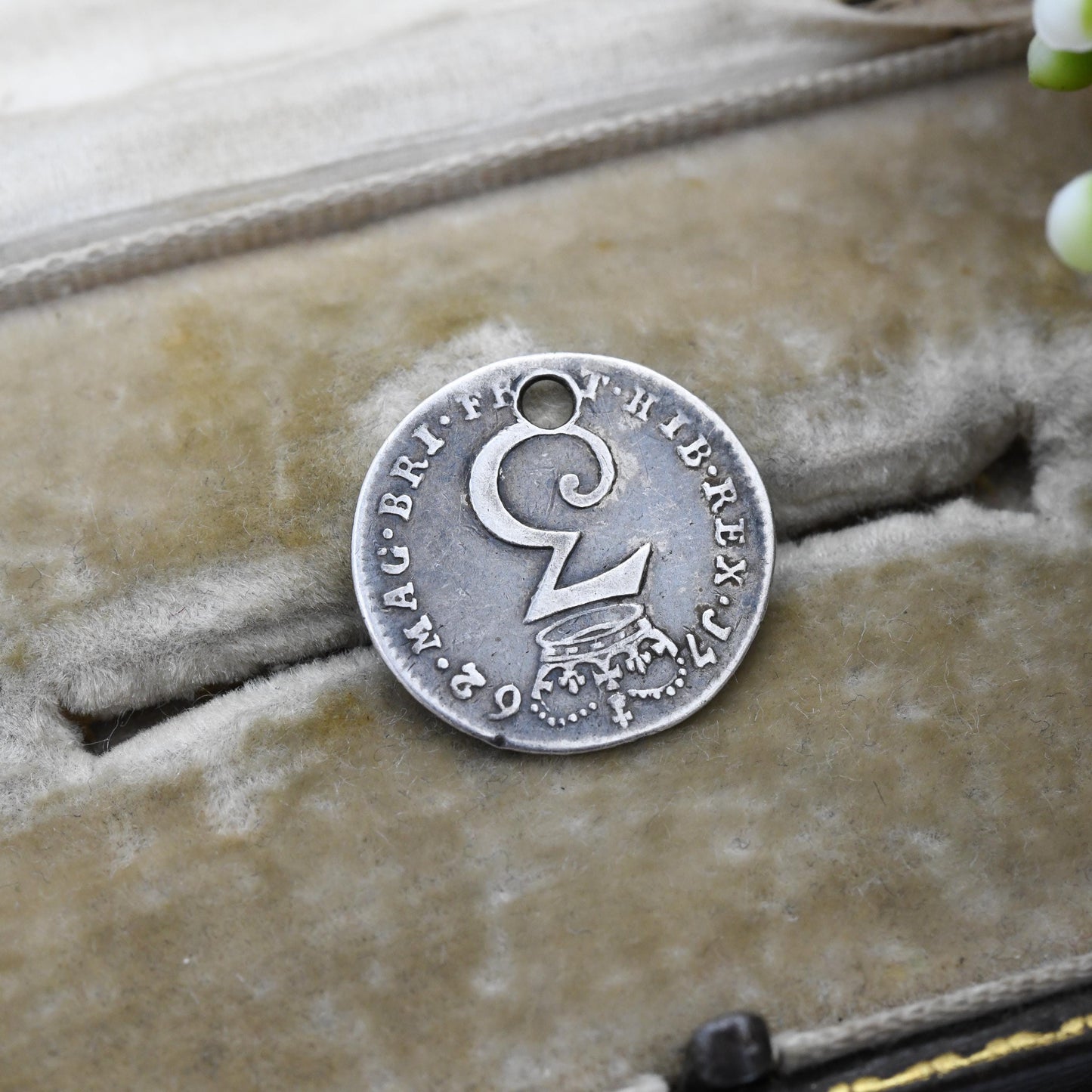1762 George III Threepence Coin Pendant Antique Sterling Silver - Solid Silver Coin Jewellery | Lucky Thrupence Gift
