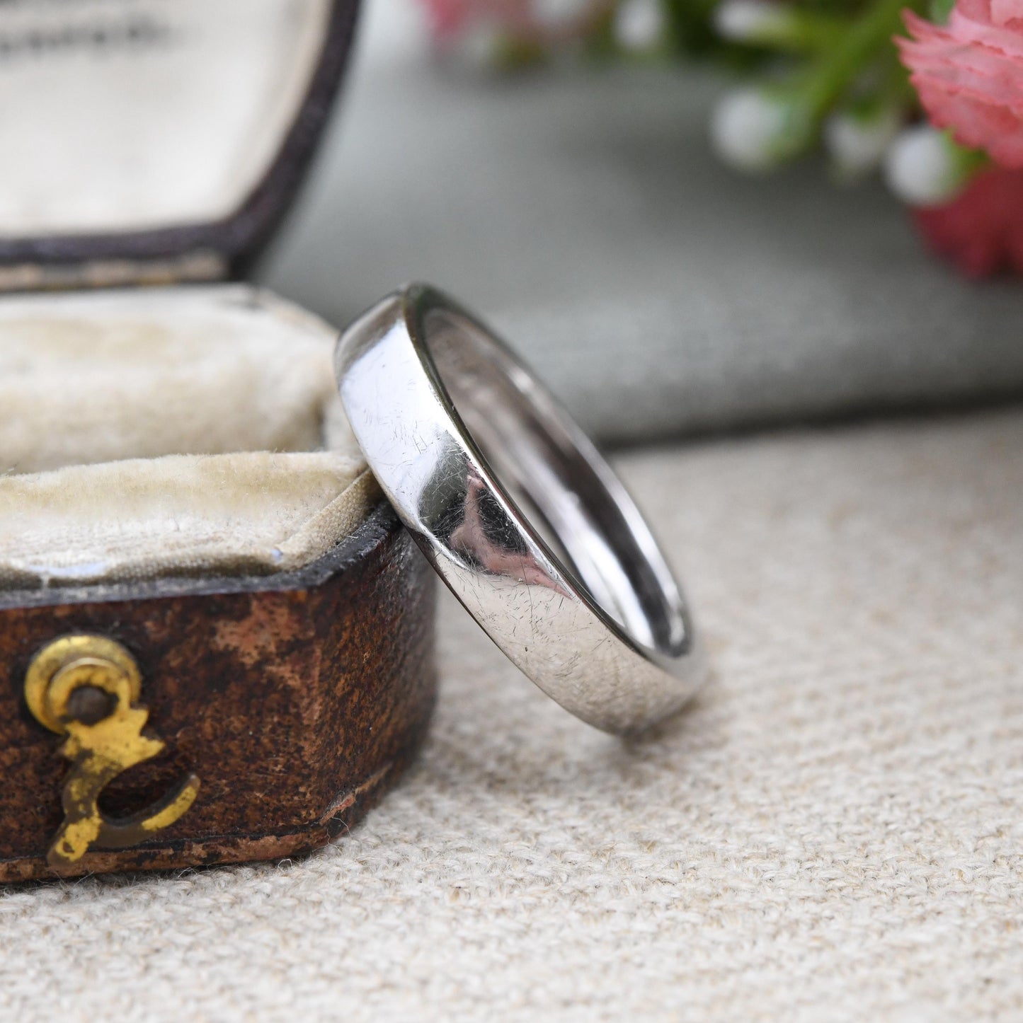 Sterling Silver Band Ring - Minimalist Stacking Wedding Band Ring Middle Finger Ring | Rounded Edge Band | UK Size - N 1/2 | US Size - 7