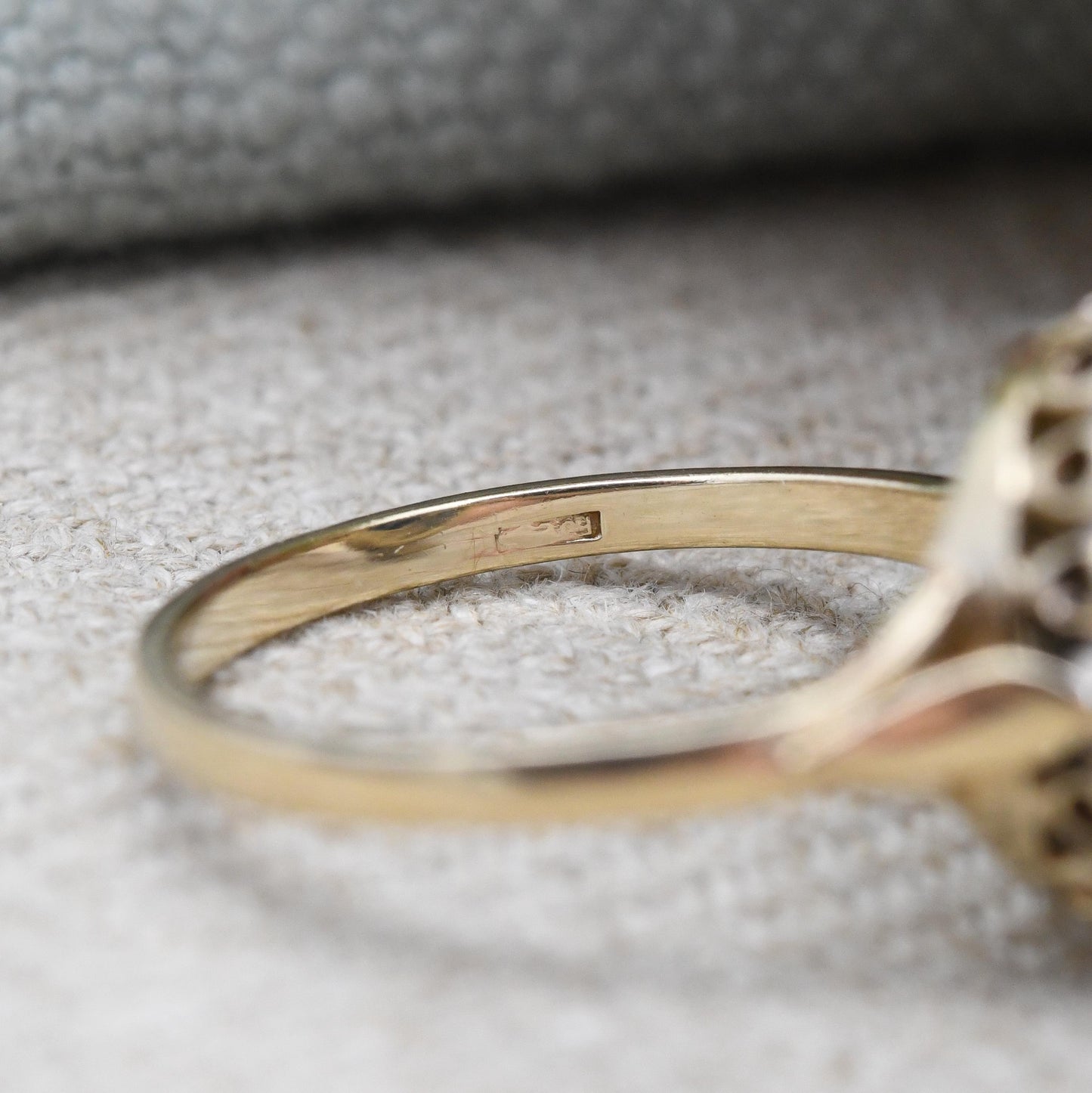 Vintage 9ct Gold Sapphire and Diamond Halo Ring c. 1980s - Large Cocktail Pretty Deep Blue Ring Gift for Her | UK Size - O | US Size - 7 1/4