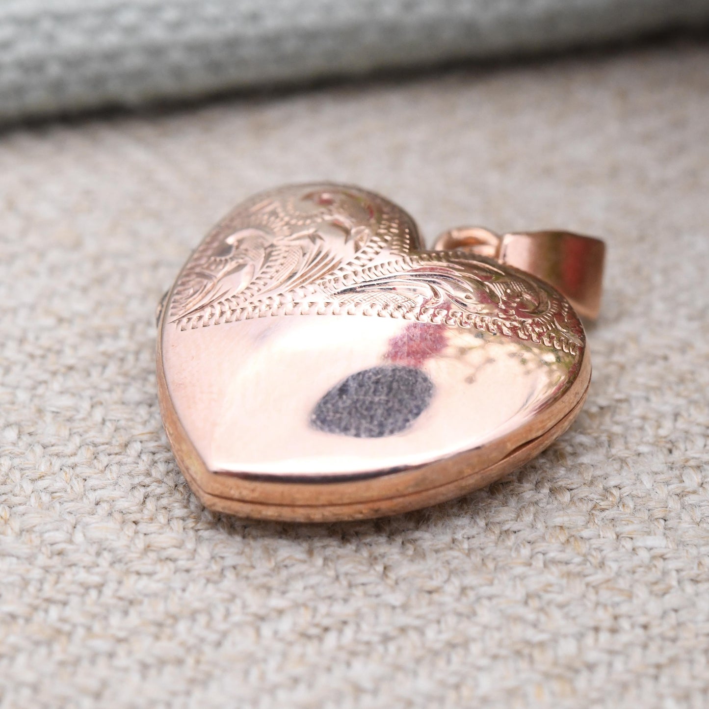 Vintage 9ct Rose Gold Heart Locket Pendant c. 2000s - Love Heart Shape Locket Charm Pendant | Sentimental Jewellery Gift for Her Two Photos